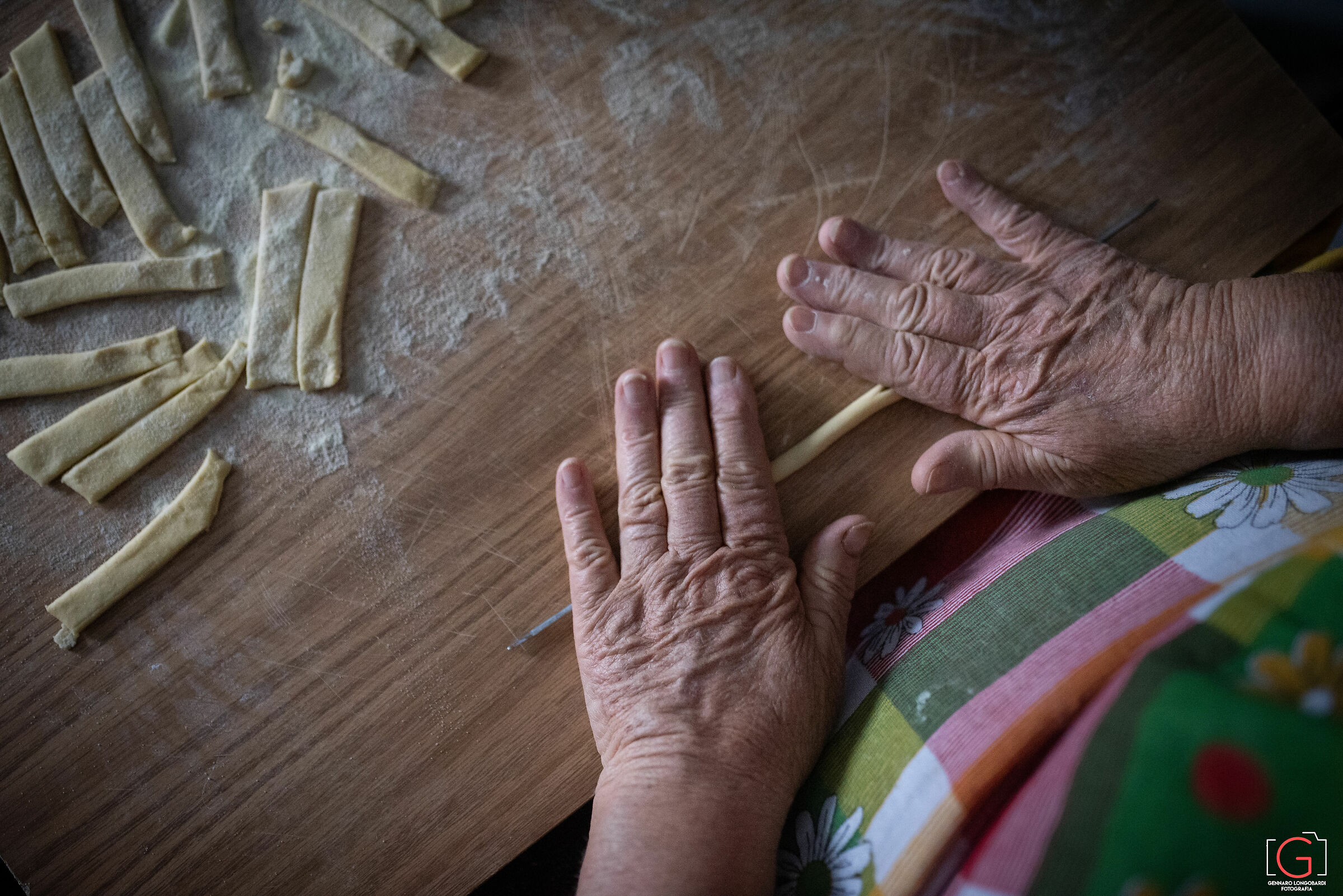 Preparing the fresh pasta...