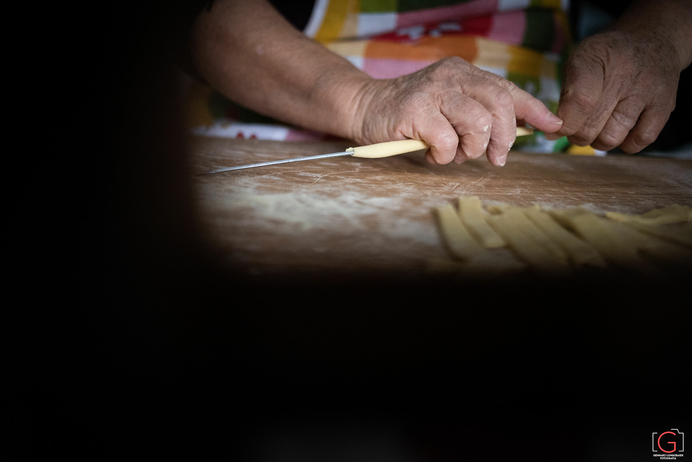 Preparing the fresh pasta...