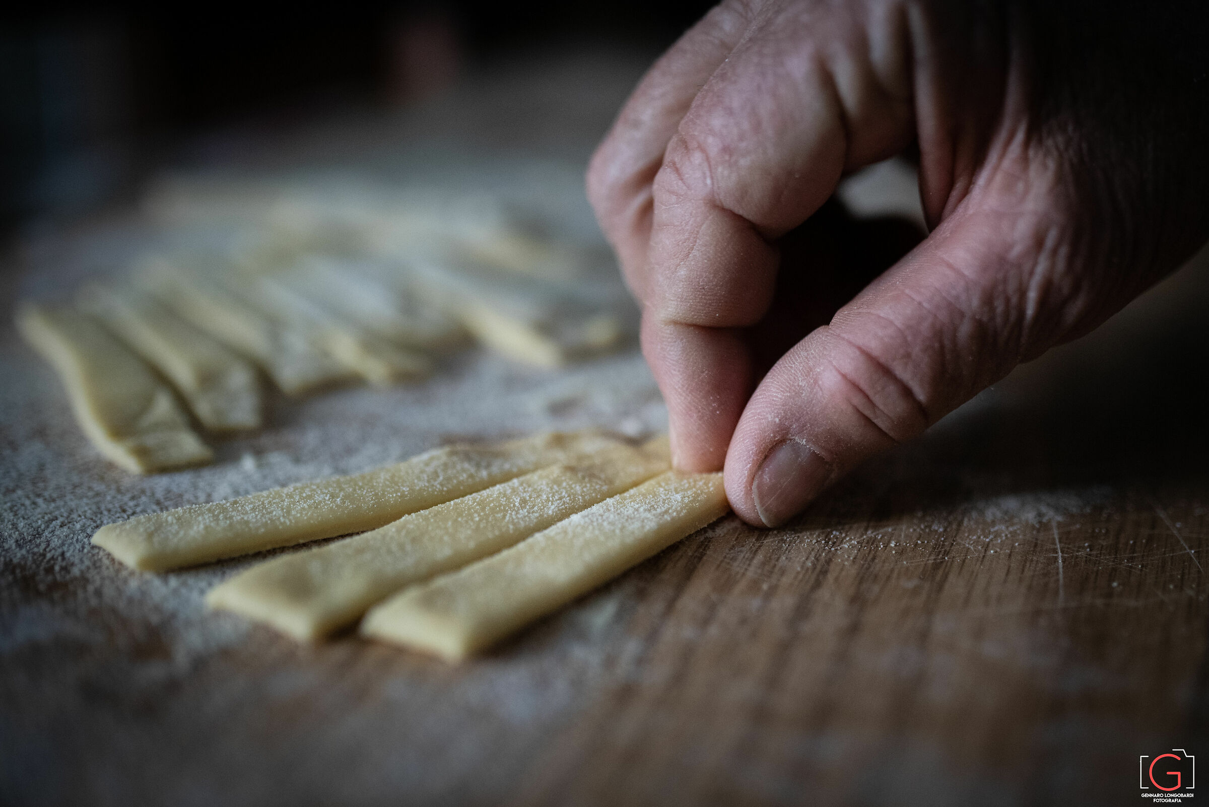 Preparing the fresh pasta...