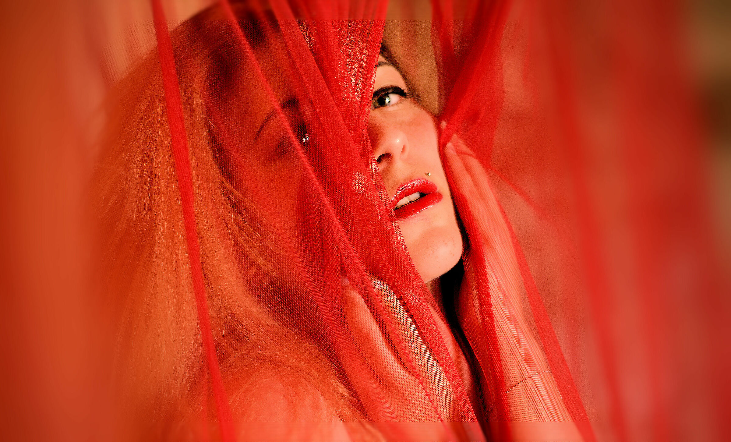 Angelica playing with red