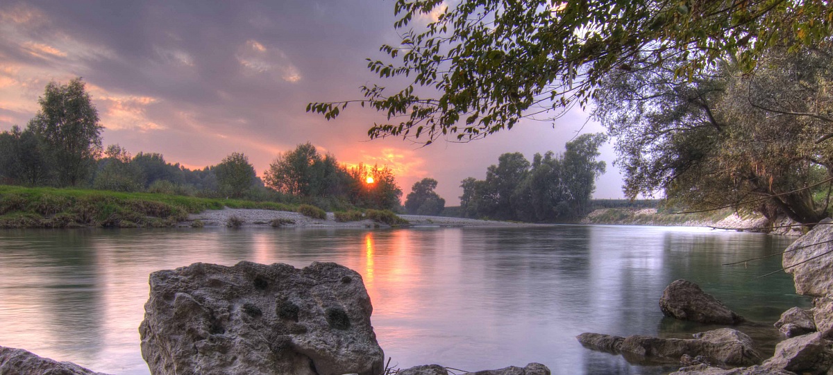 sunset over the Adige