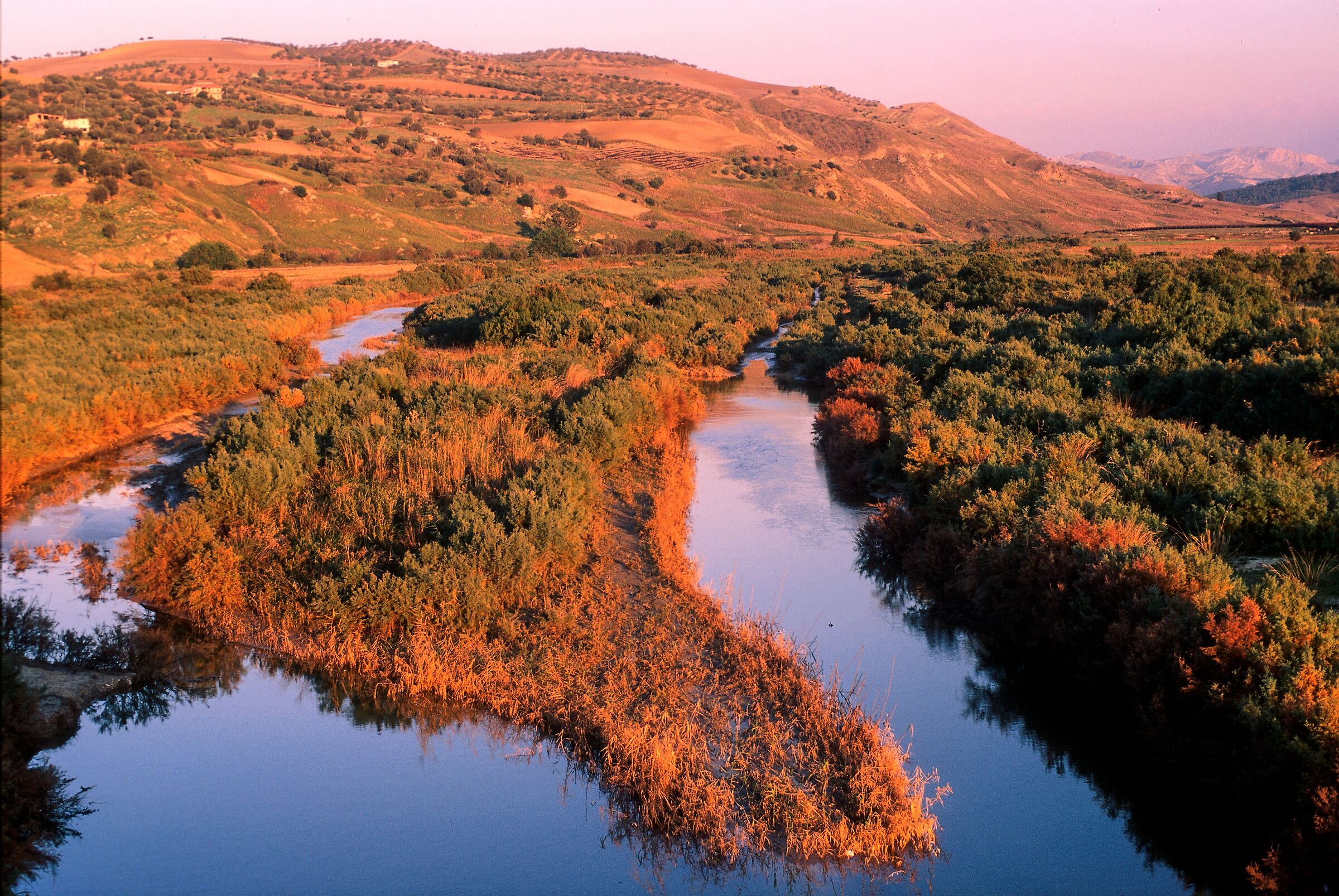 Summer sunset on the Platani River