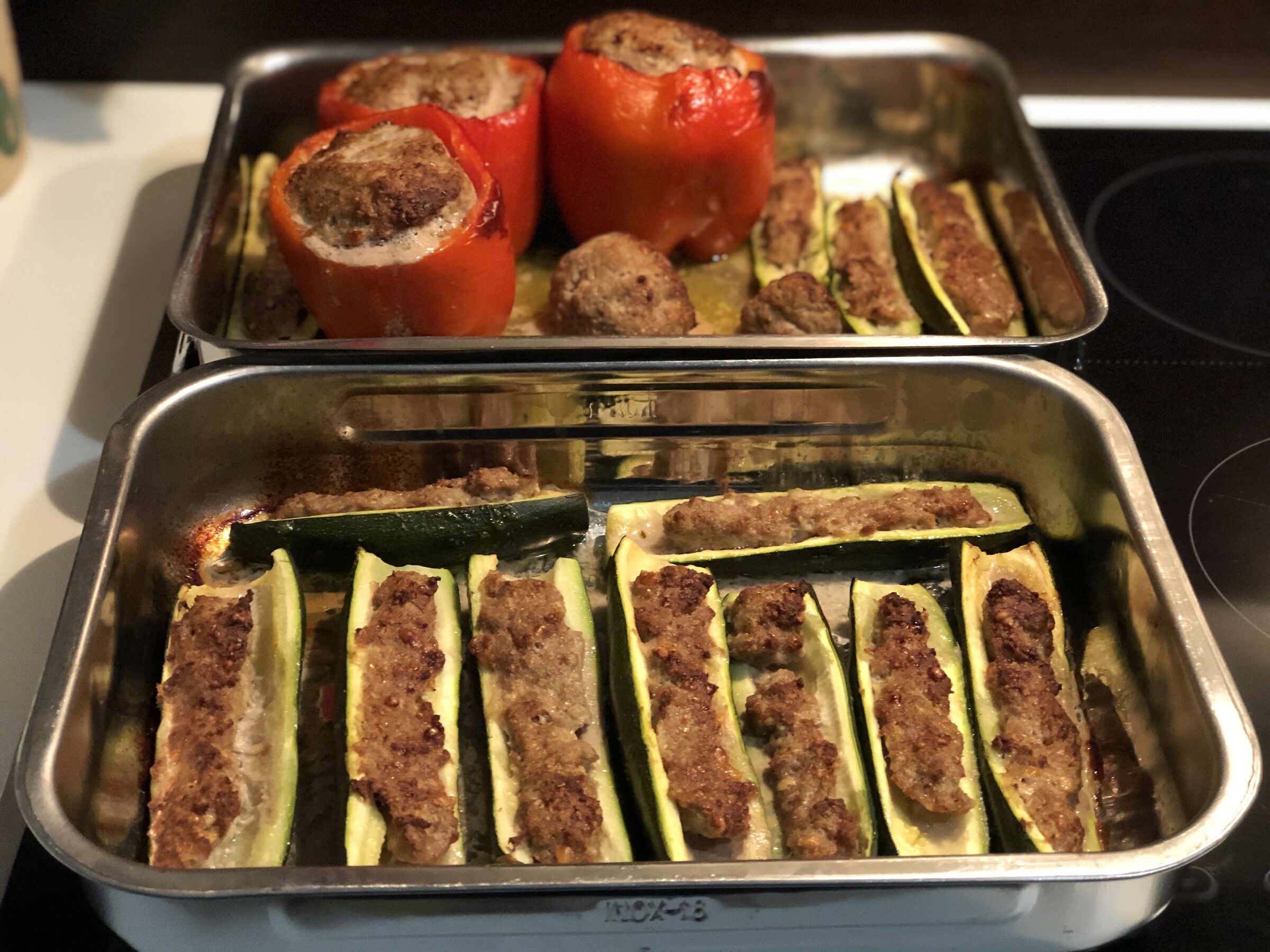 Zucchine e peperoni ripieni
