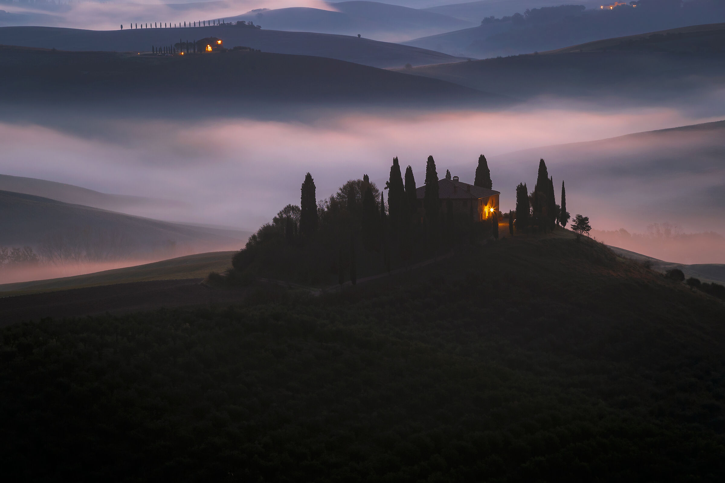 Alba in Val d'Orcia