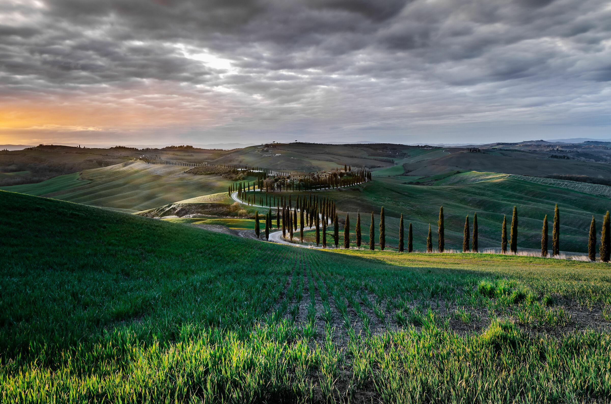 Val D'Orcia - Sunset at the Bacchus