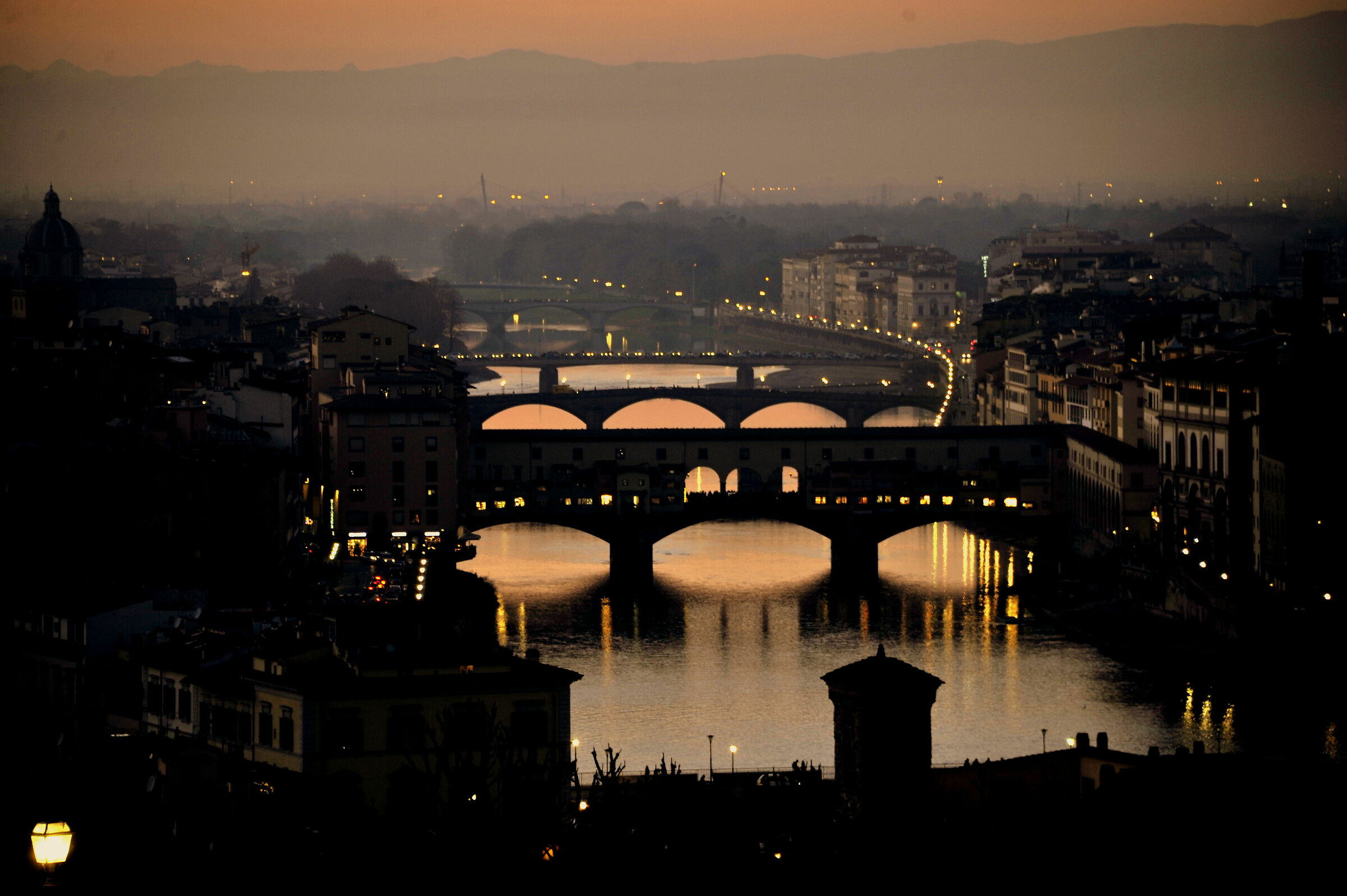 Sunset over the Arno