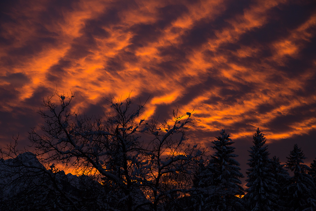 sunset over the Julian Alps