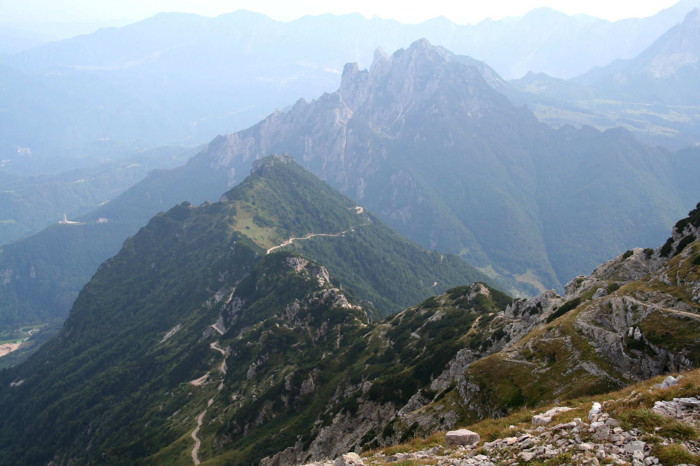 Panorama with the Road of Heroes cutting the ridge