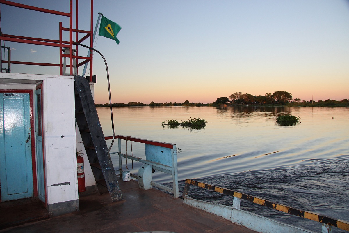 Sunset on the river Paraguay