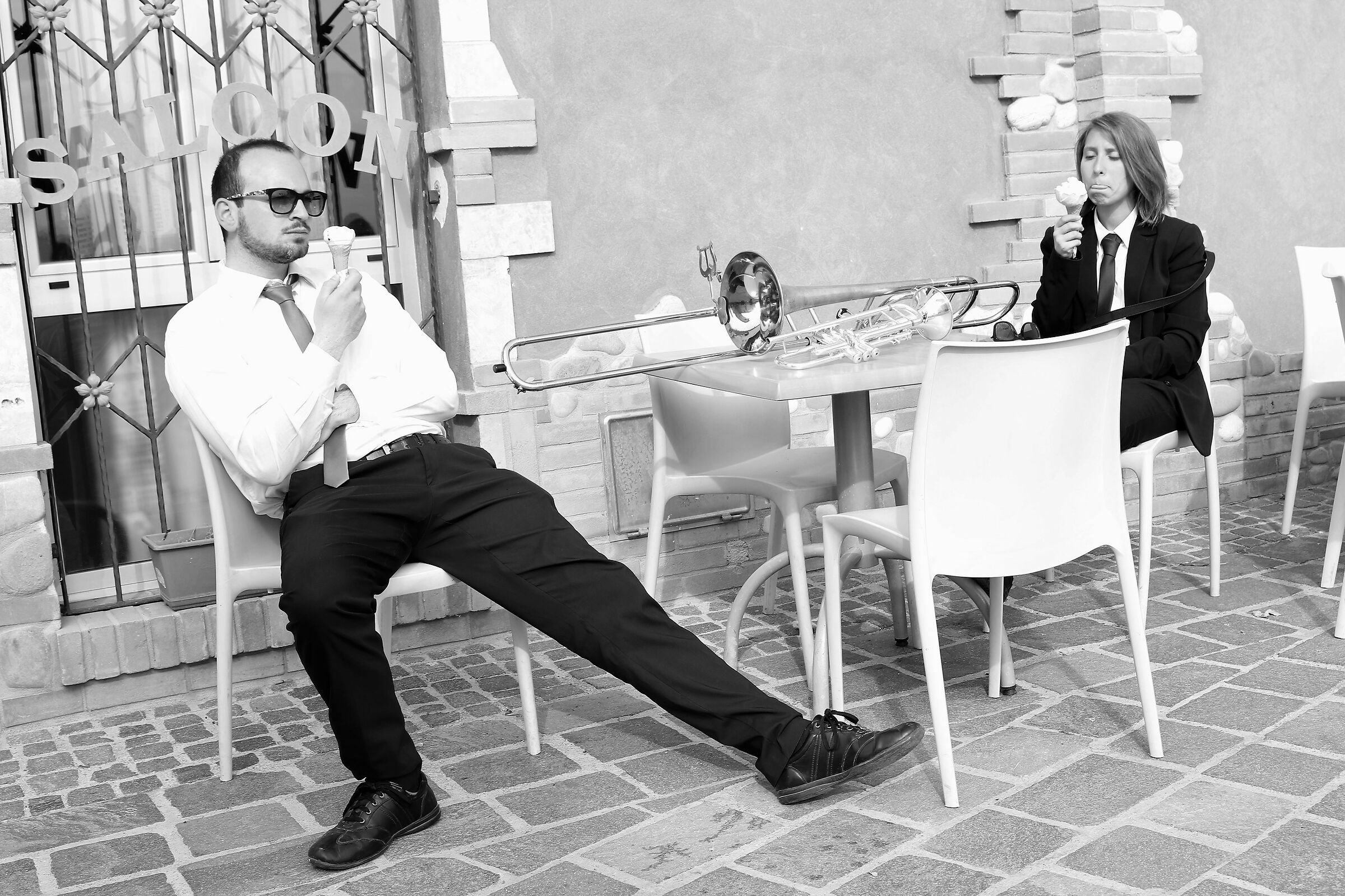 Maintaining social distance.