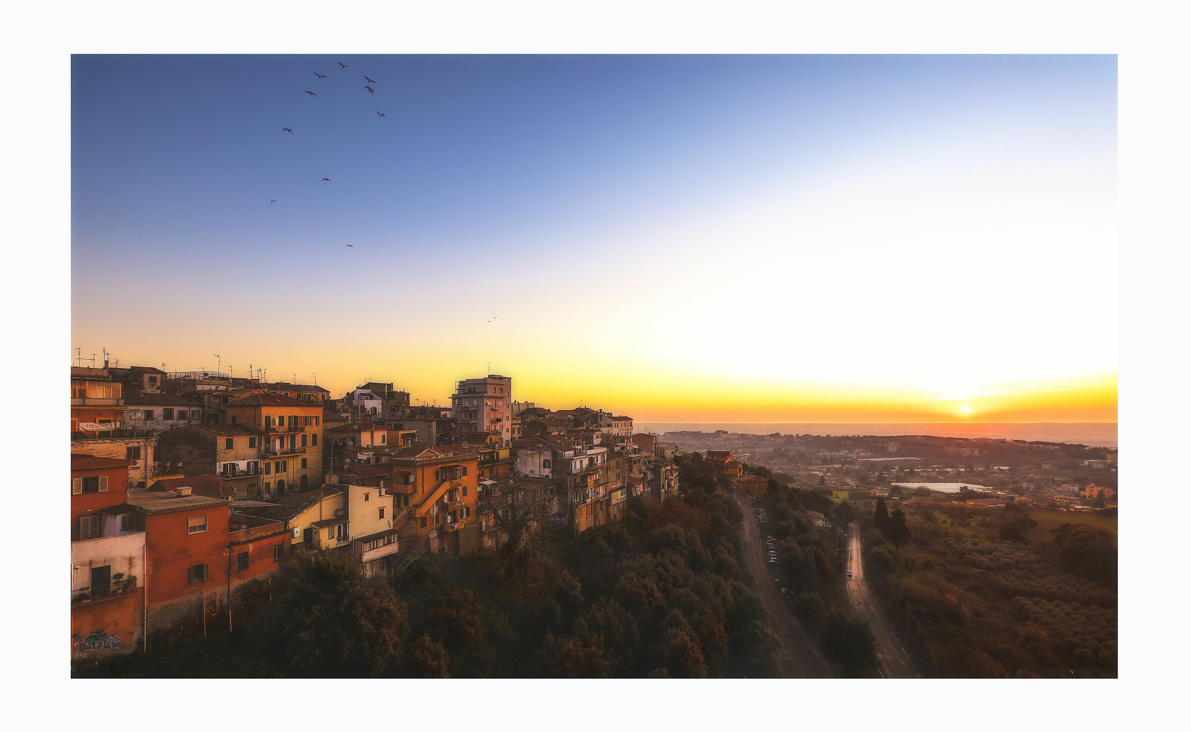 A sunset from the bridge of Ariccia