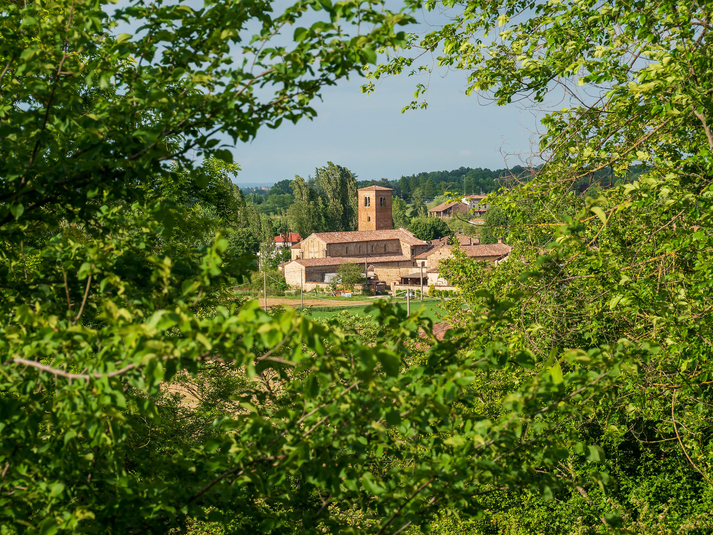 Landscape with a glimpse of the church of Vigolo Marche