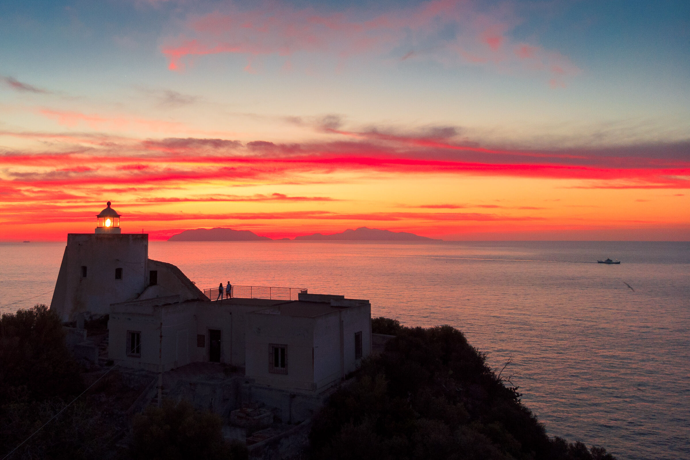 Burning Sunset at the Lighthouse