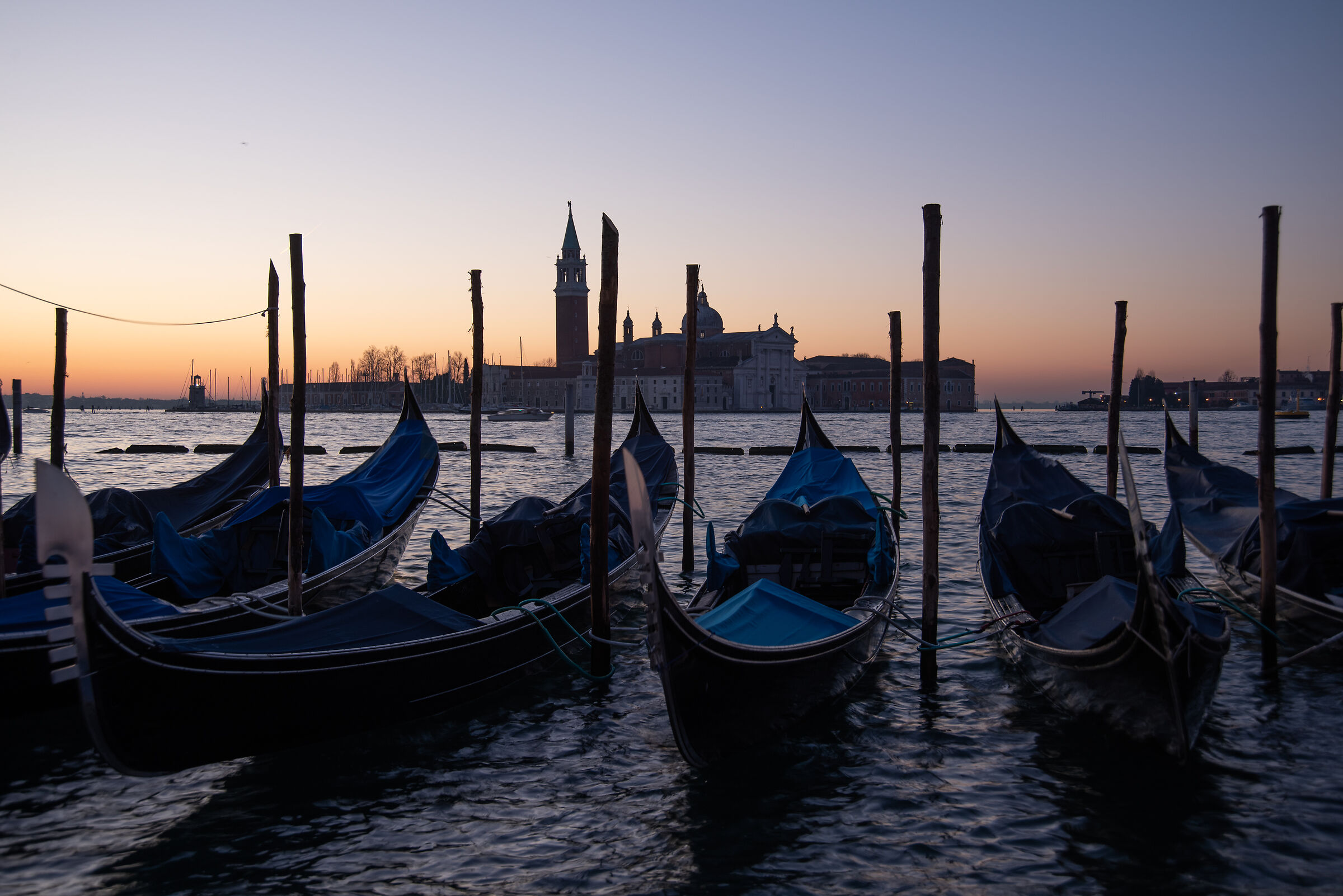 Sunrise to the island of St. George Venice