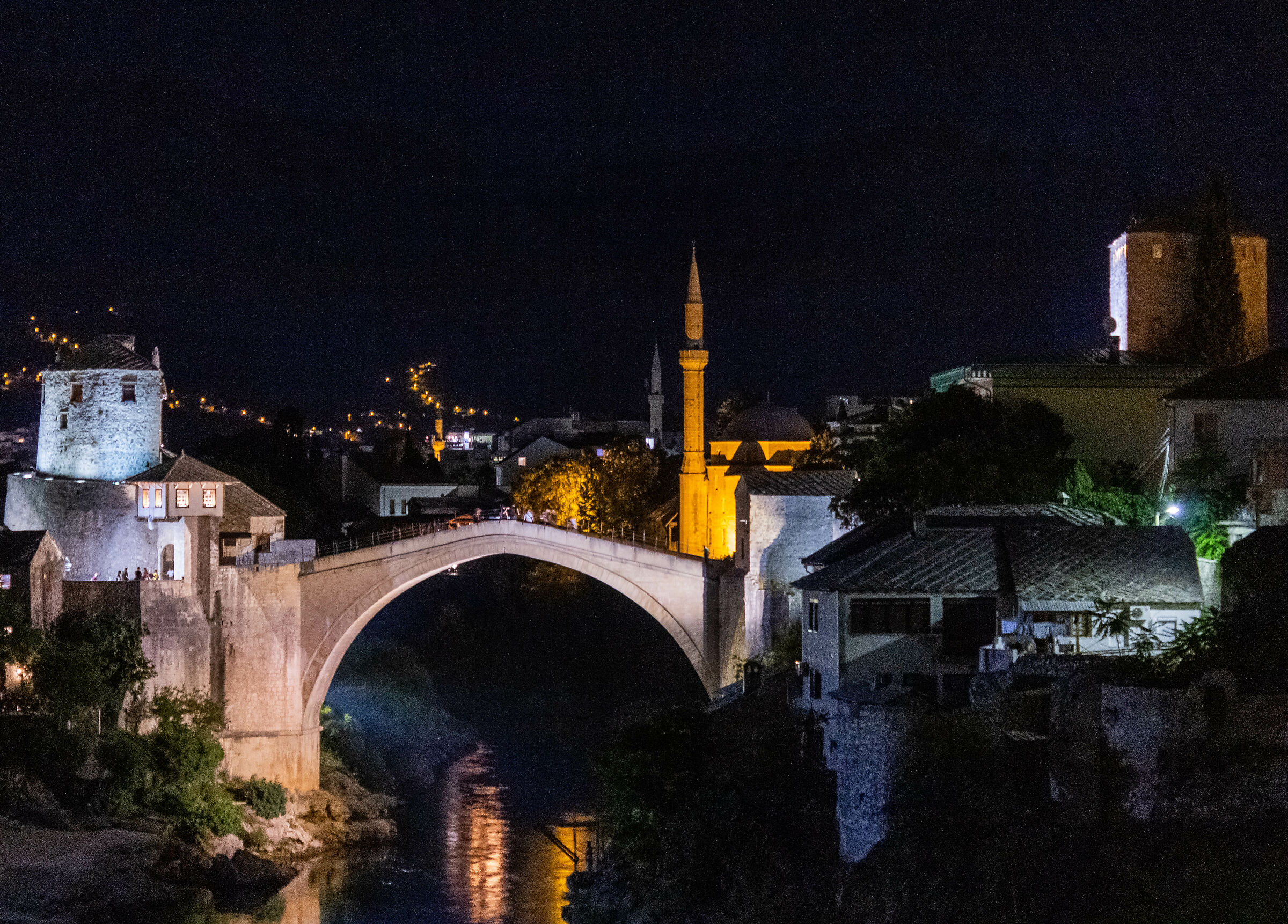 Mostar. Bridge and evening view