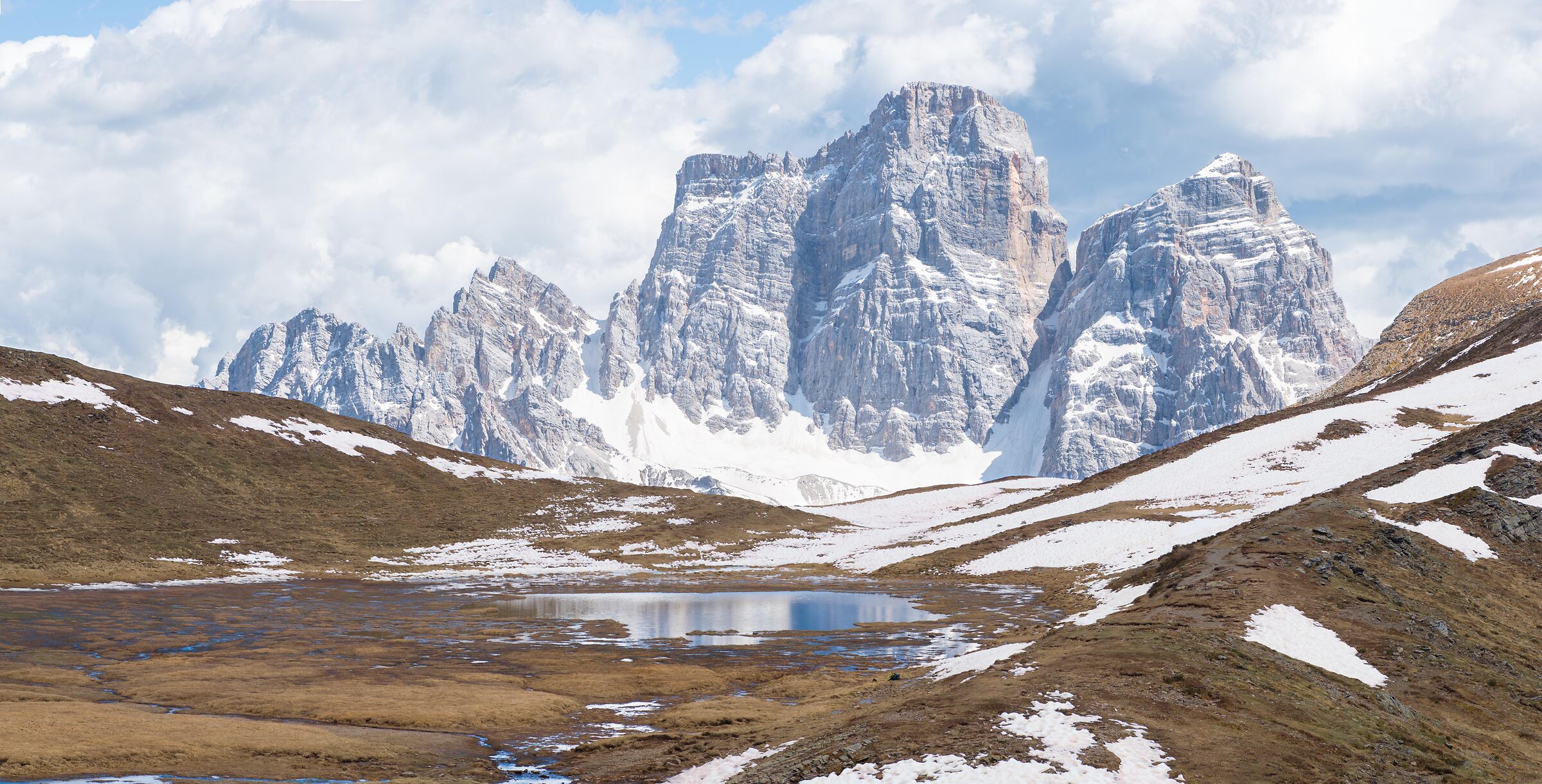 Panoramica lago delle Baste, Pelmo