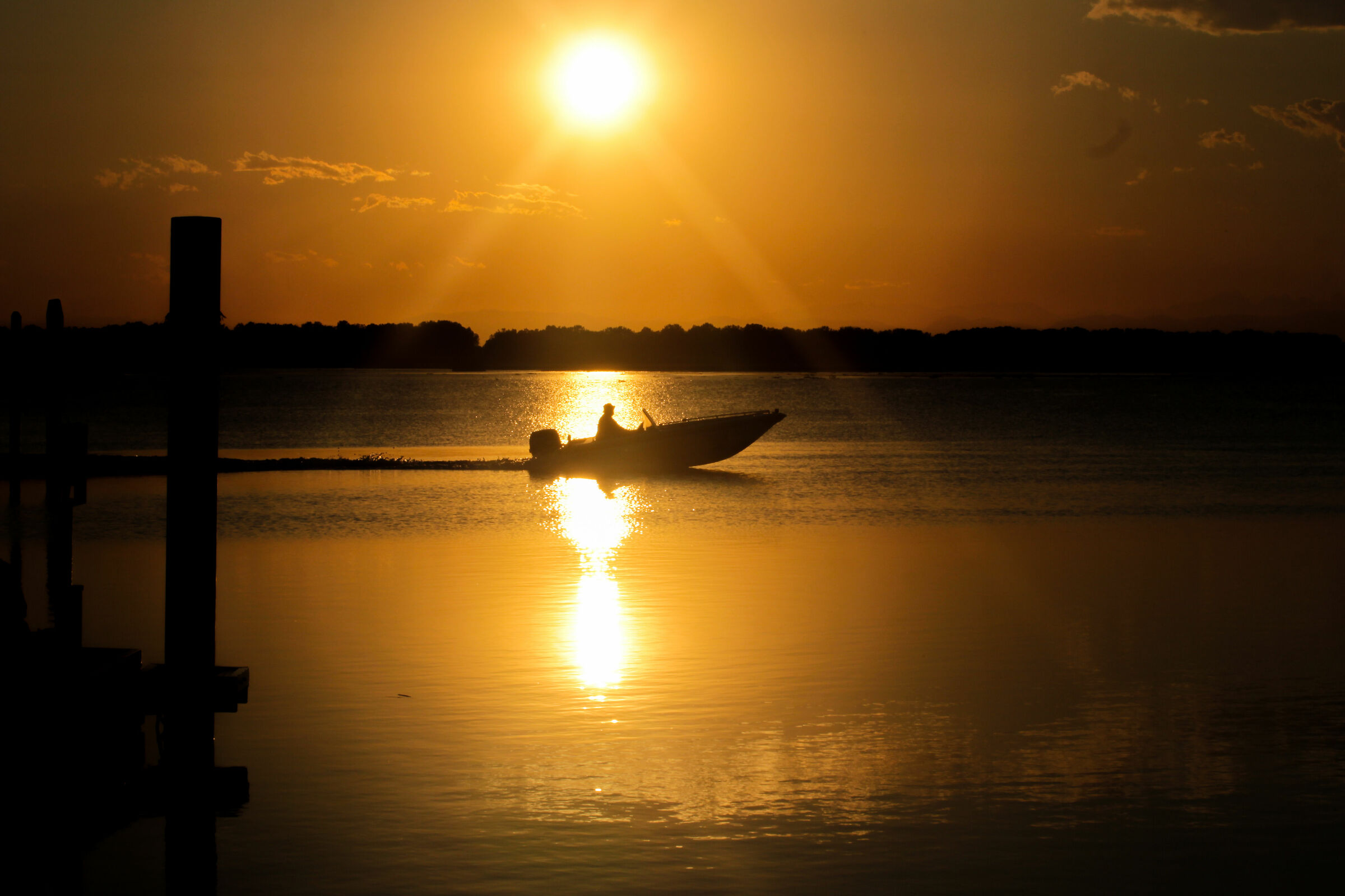 a boat in the middle of the sea