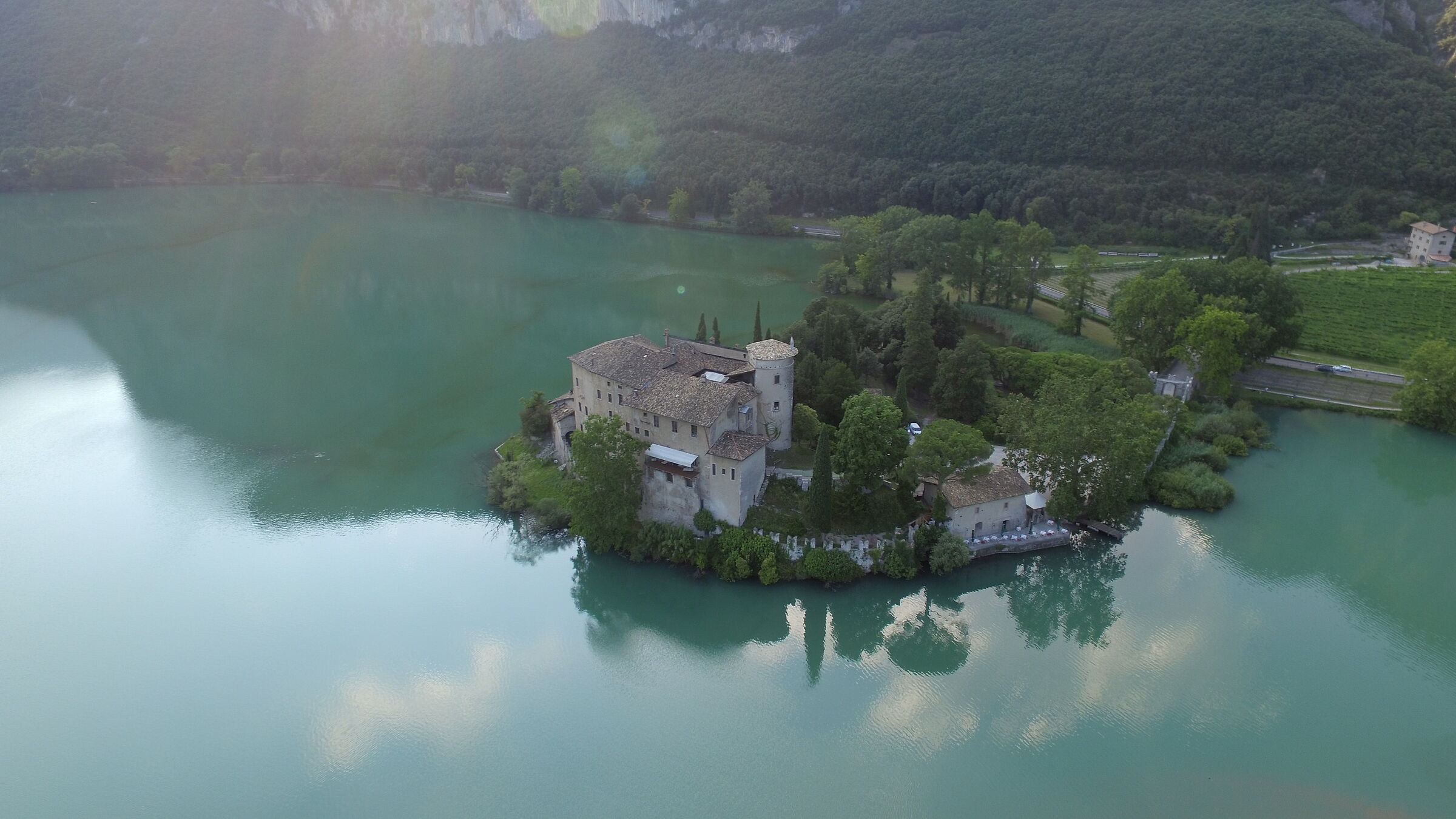 Castel Toblino, aerial view