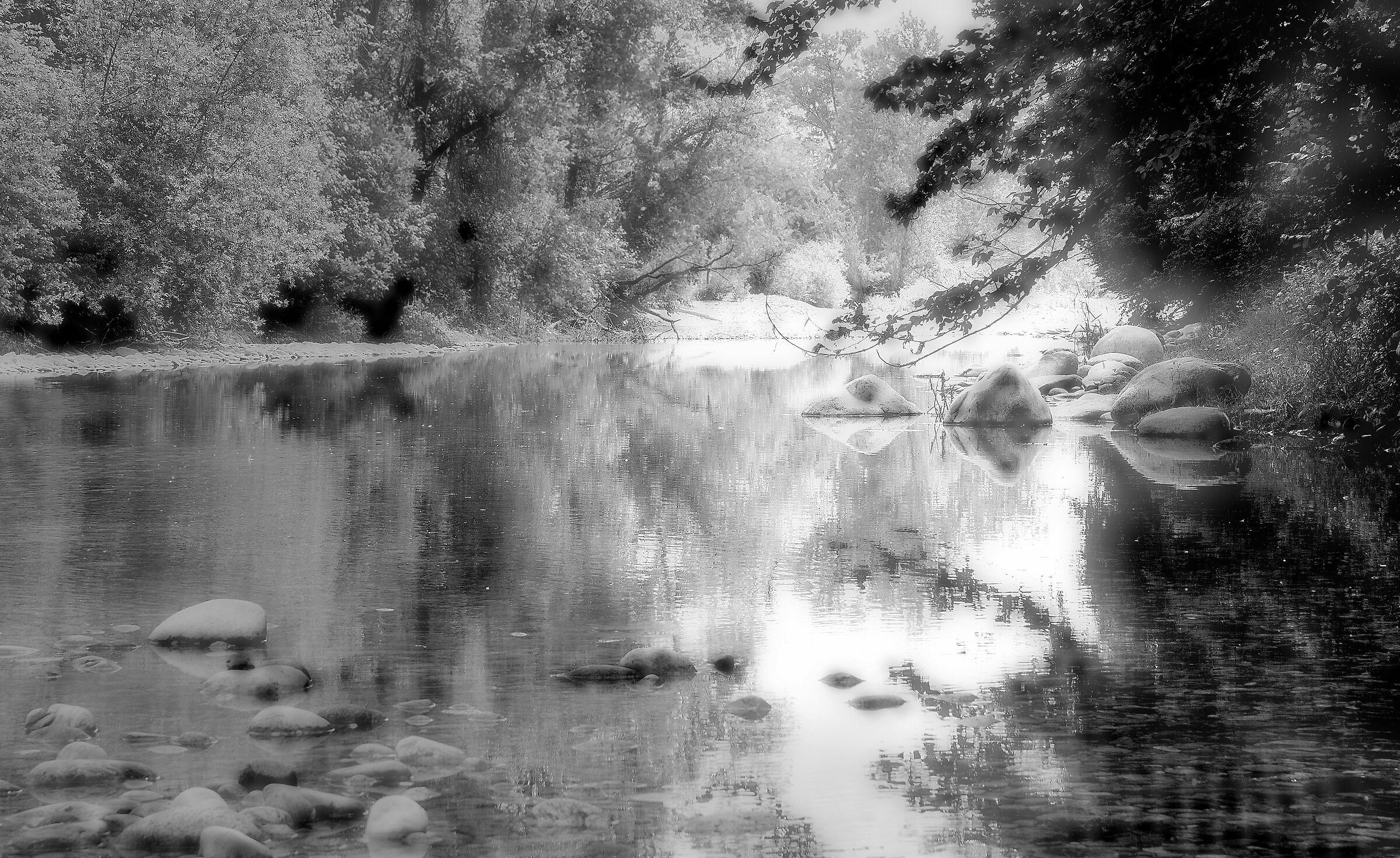 Riflessi in nero e nebbia in bianco