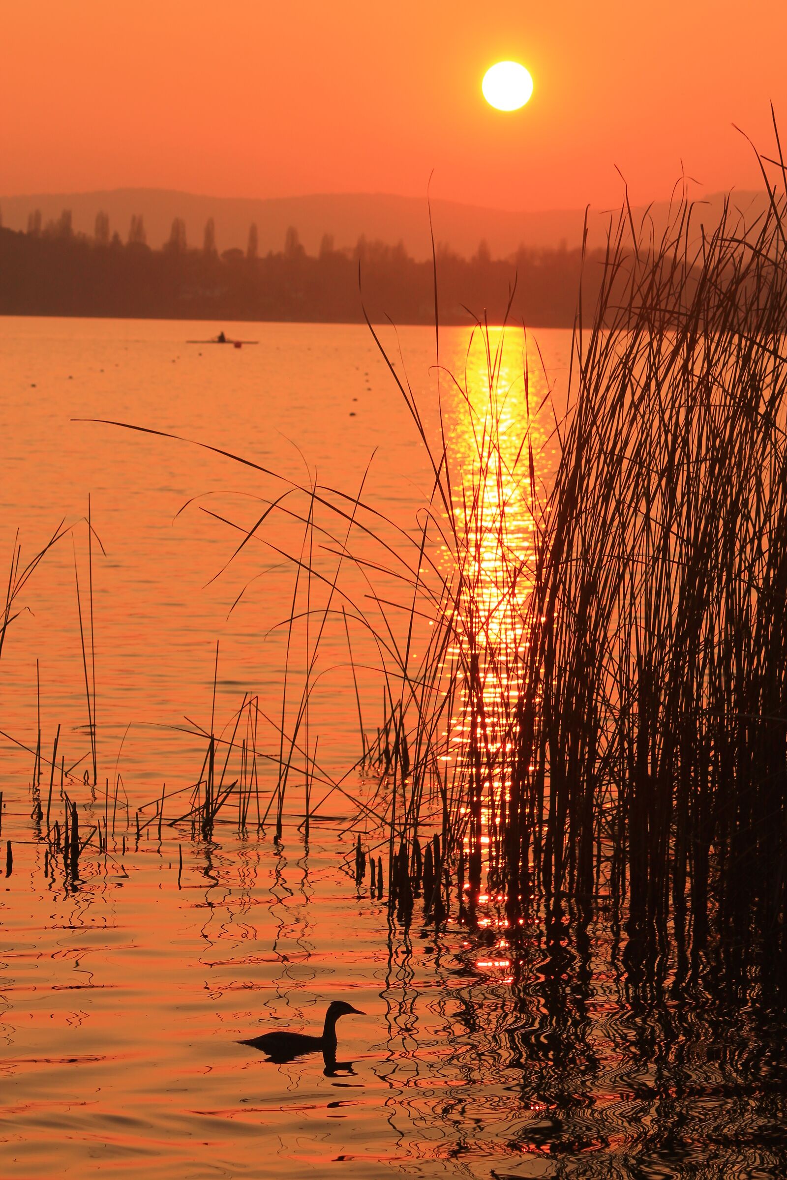tramonto sul lago