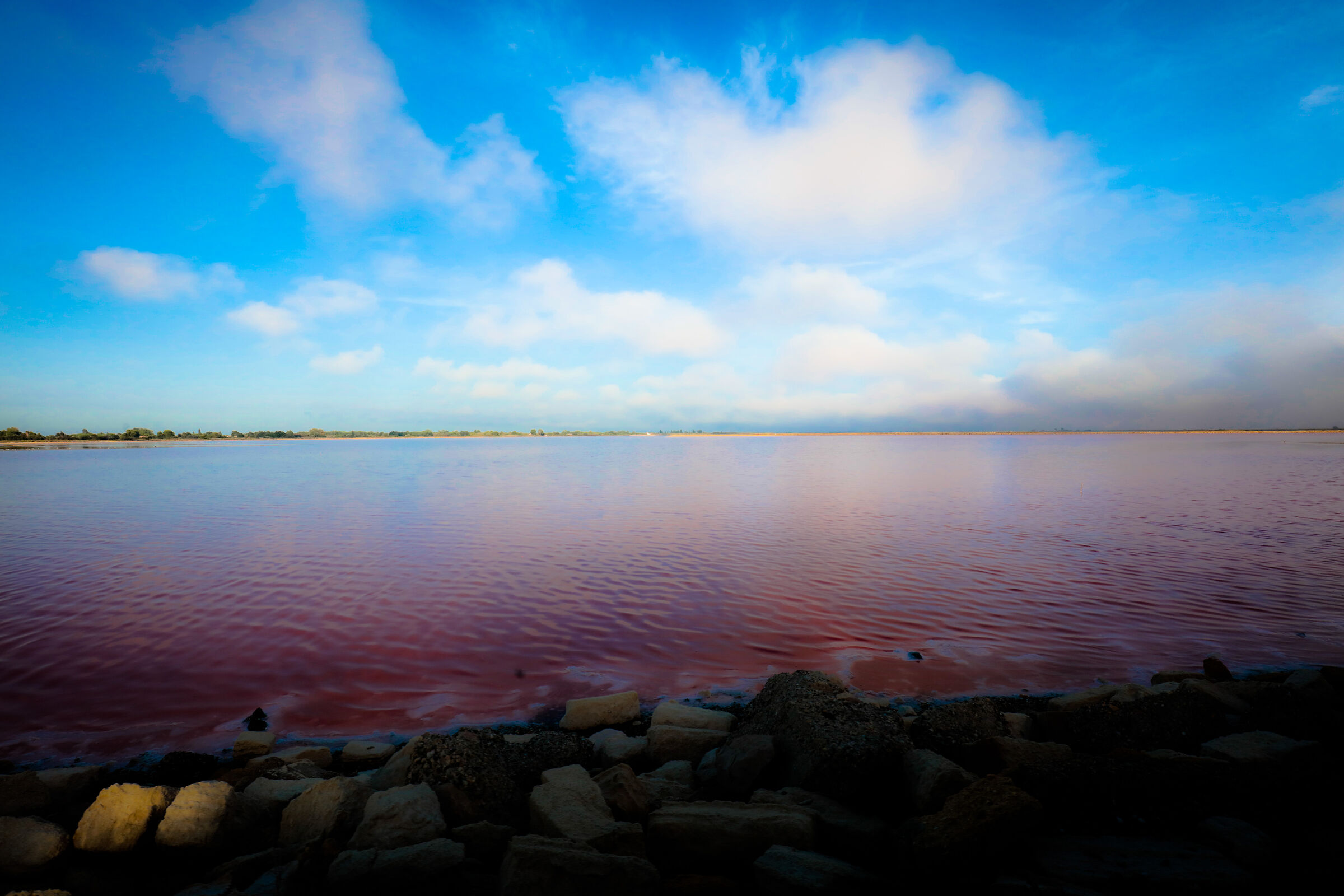 Clouds over salt flats