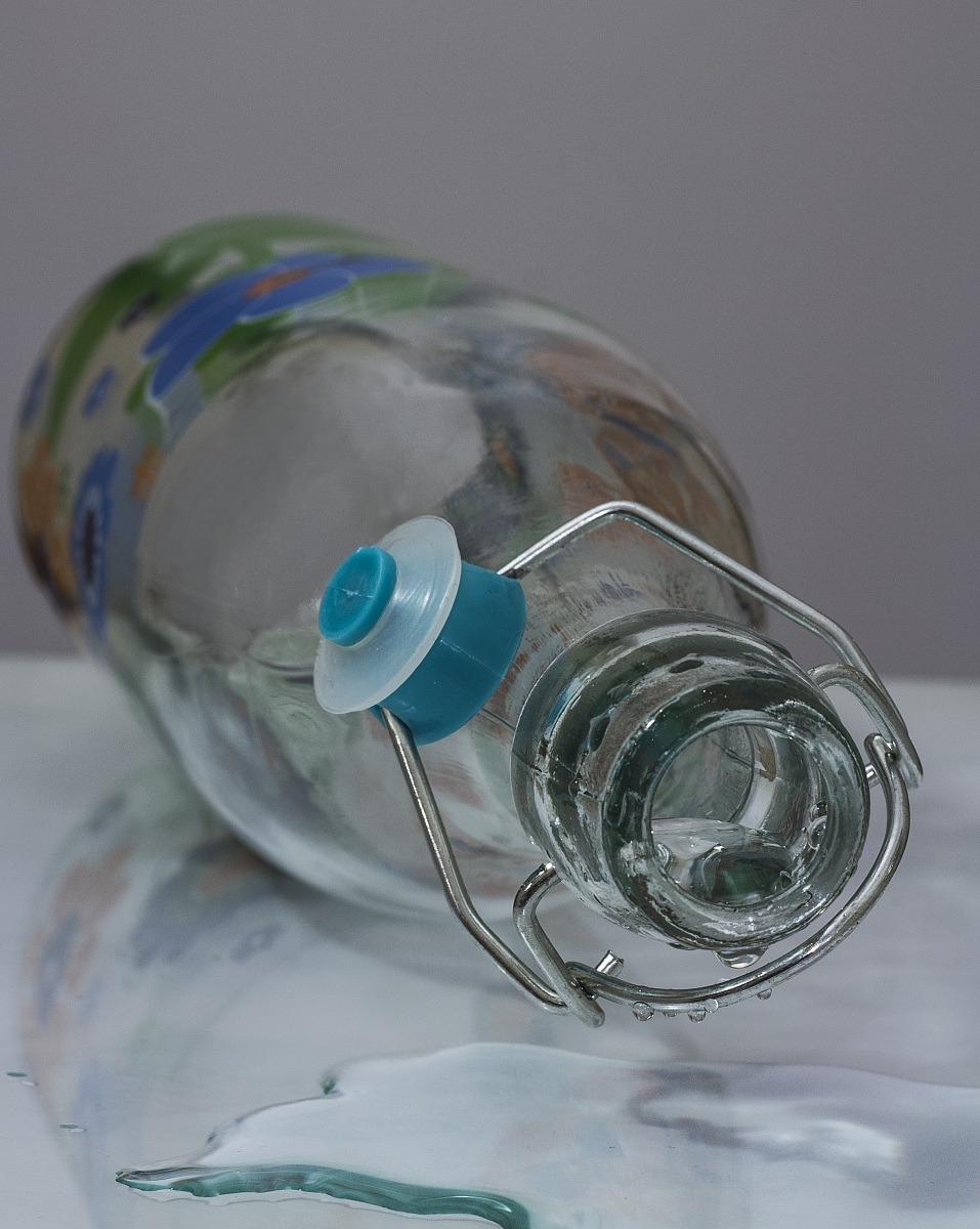 Glass water bottle