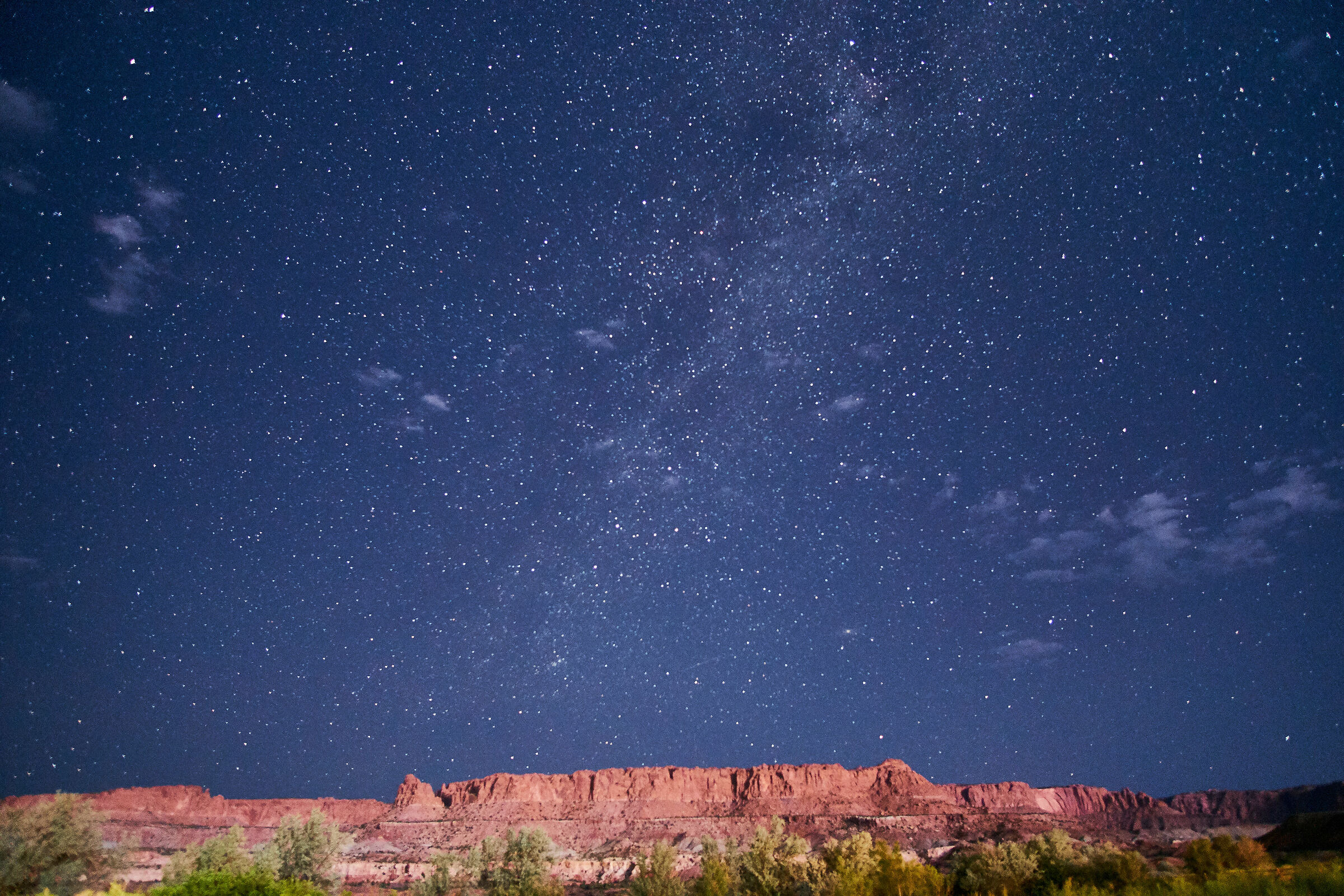 bagliore notturno a Capitol Reef