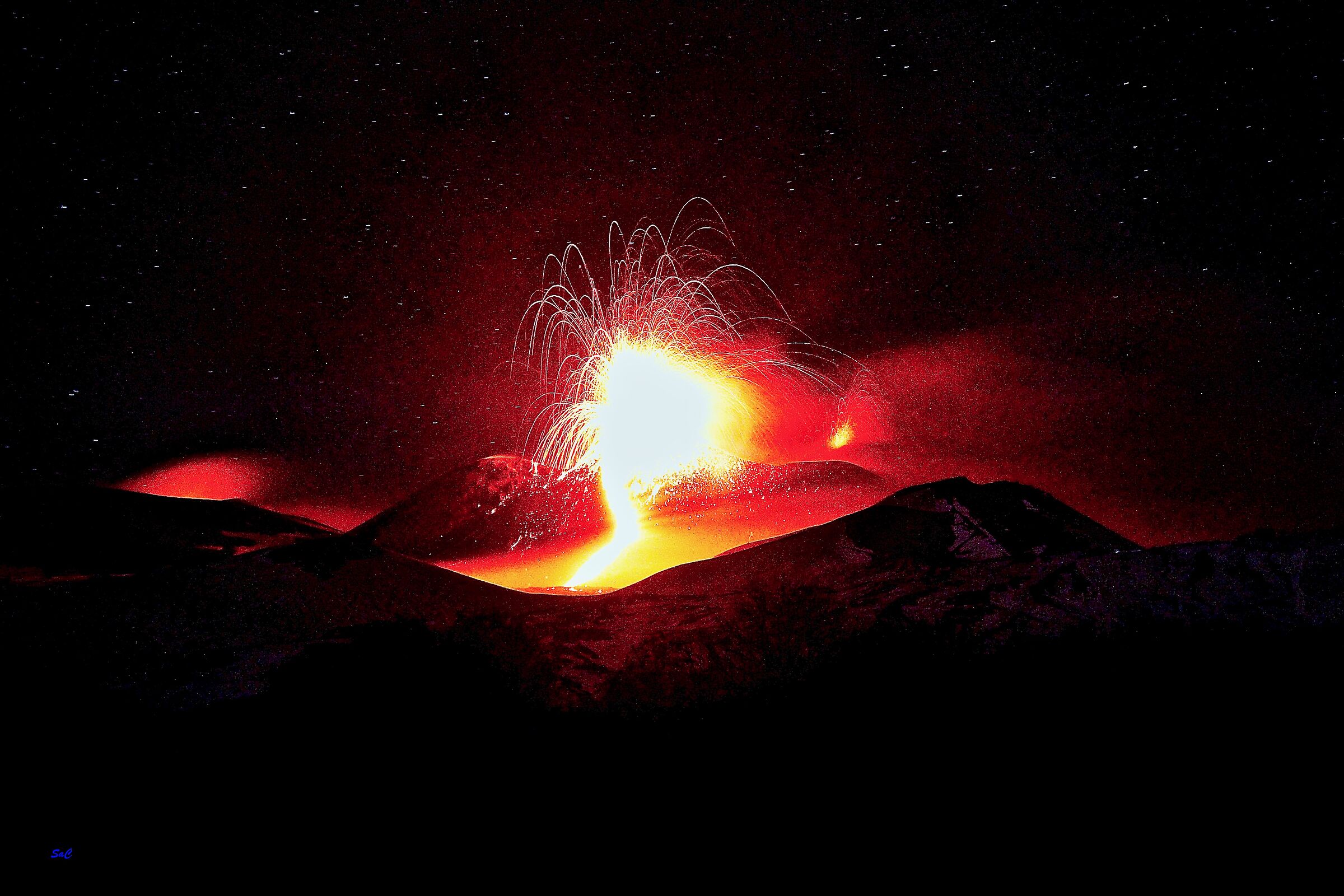 Ieri notte sull'Etna
