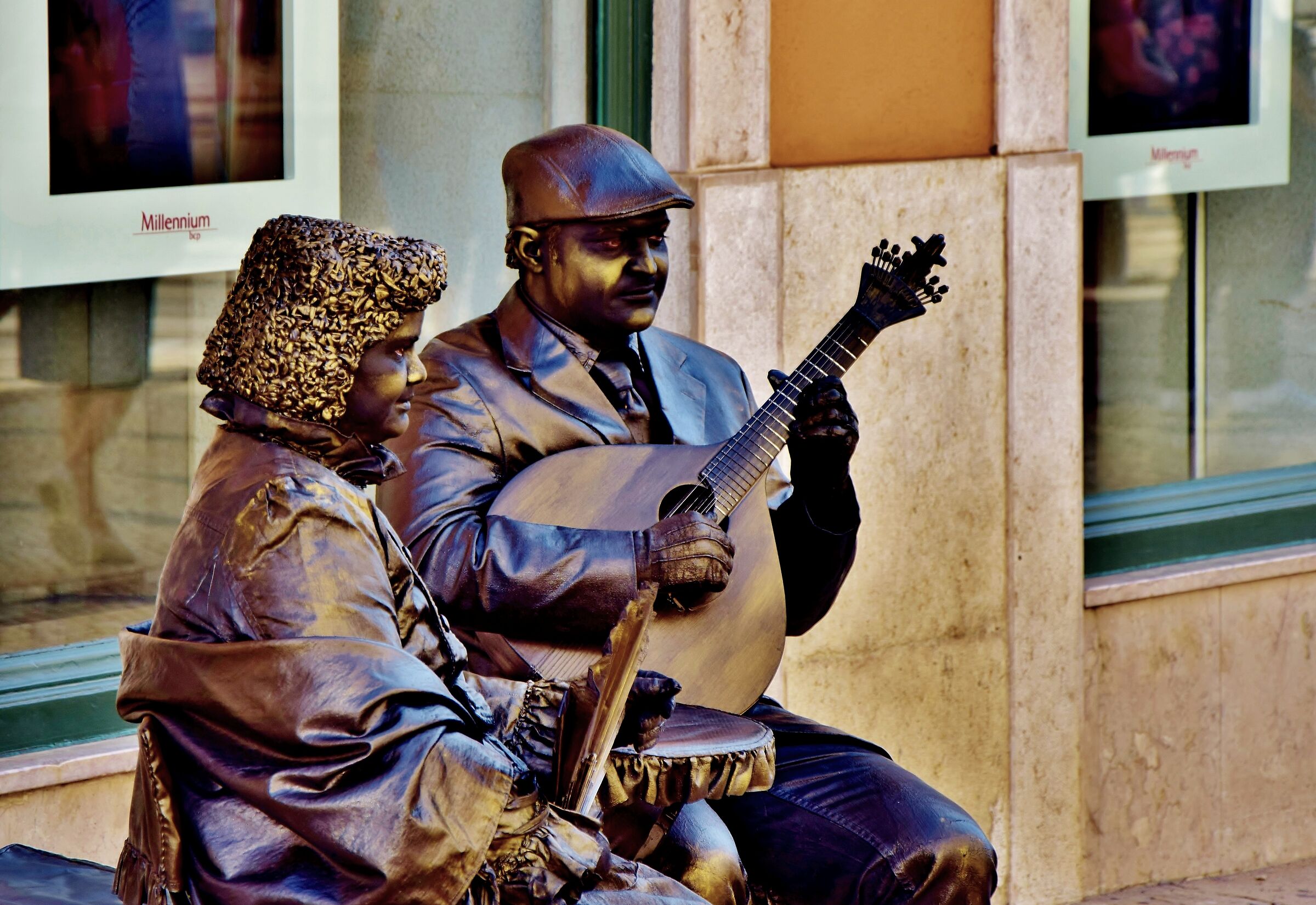 Artisti di strada a Lisbona