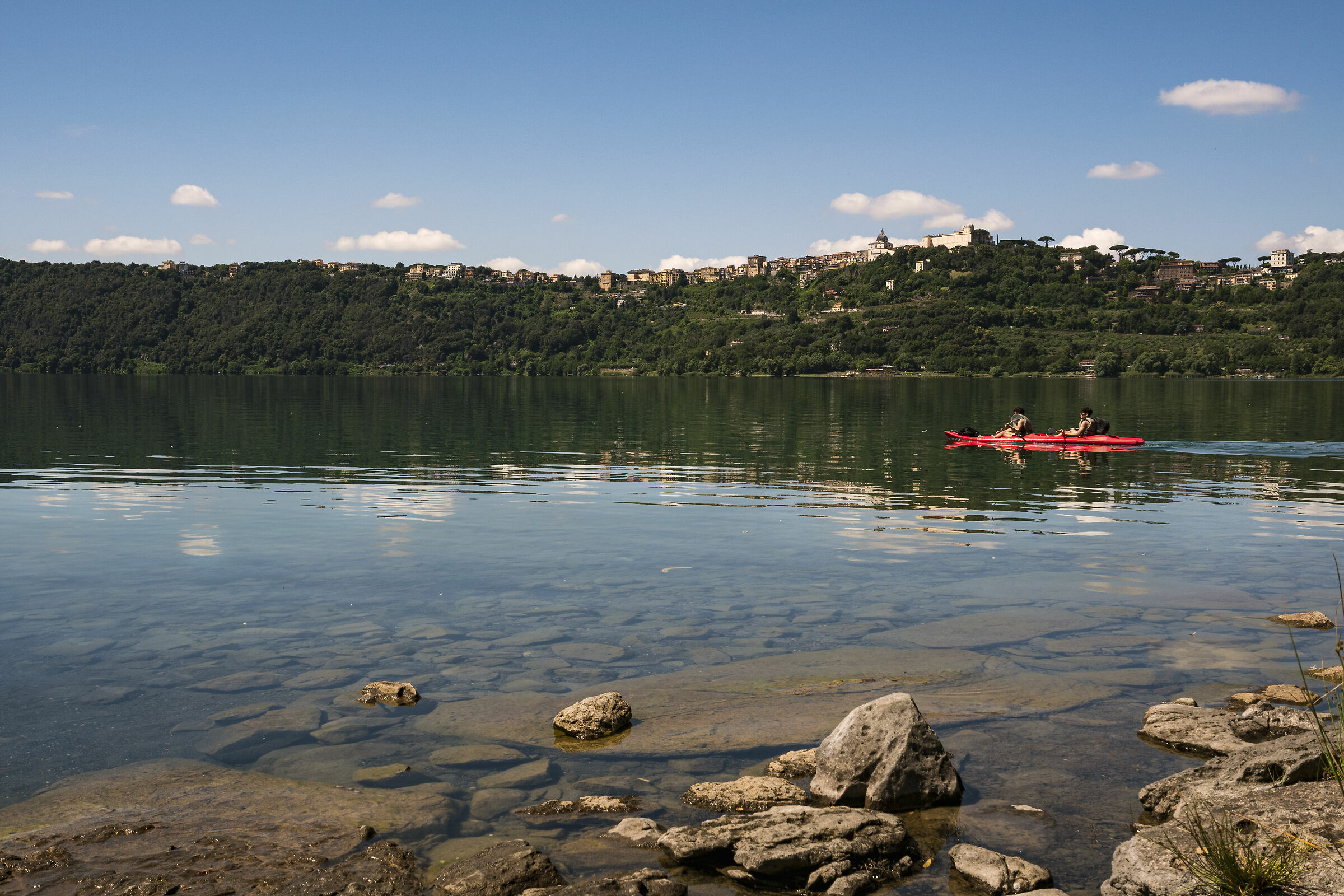 Lake Albano with Castel Gandolfo in front
