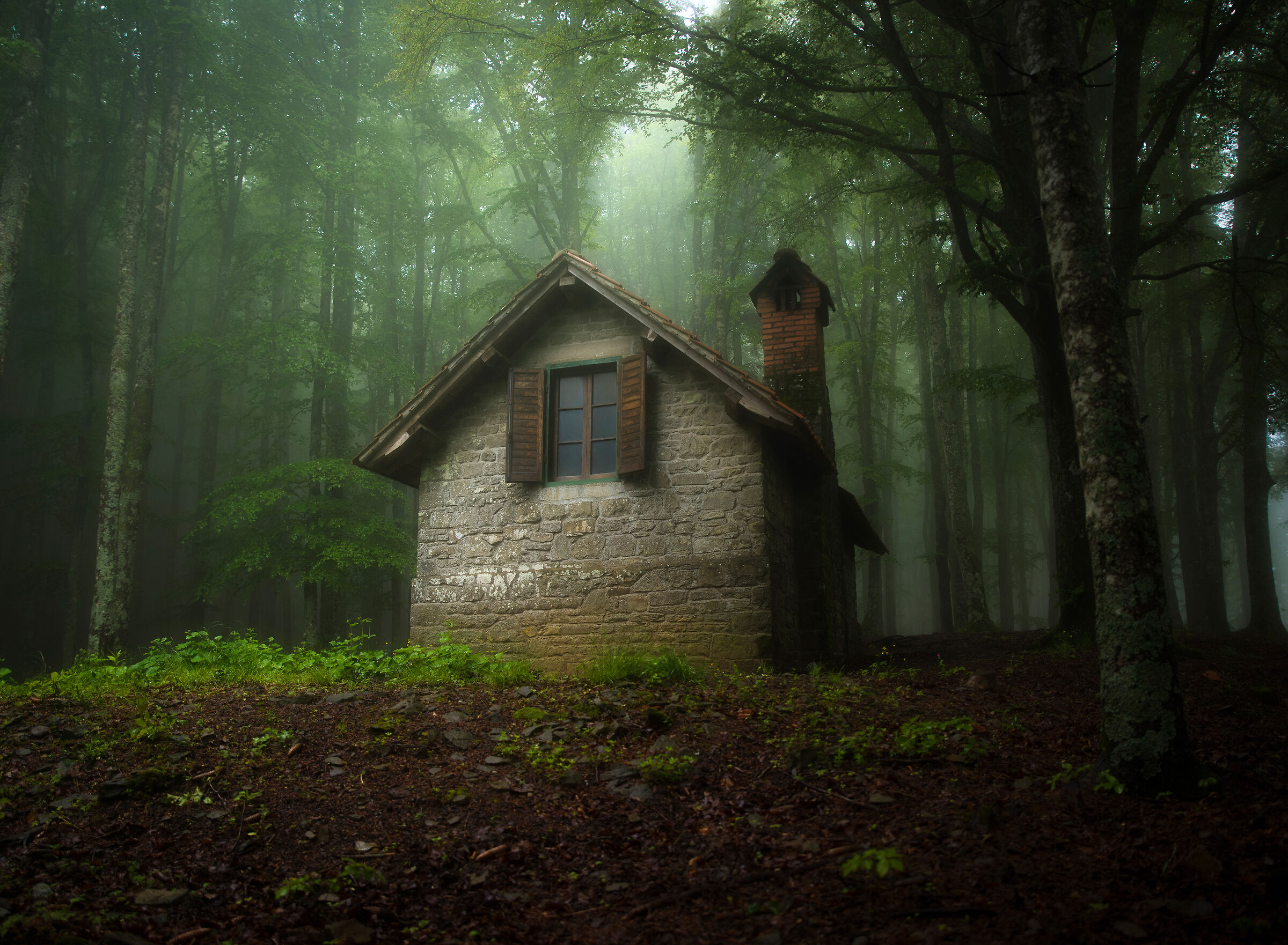 The little house in the fog