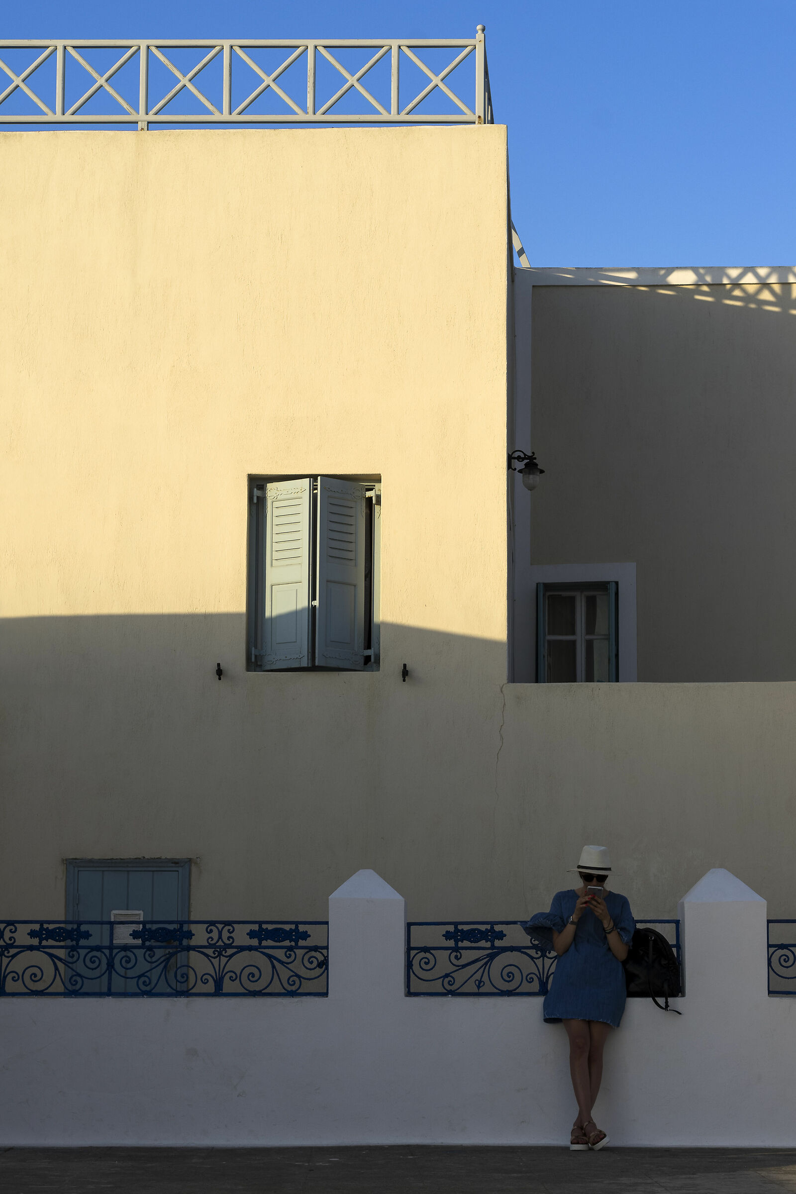 Santorini yellow and blue