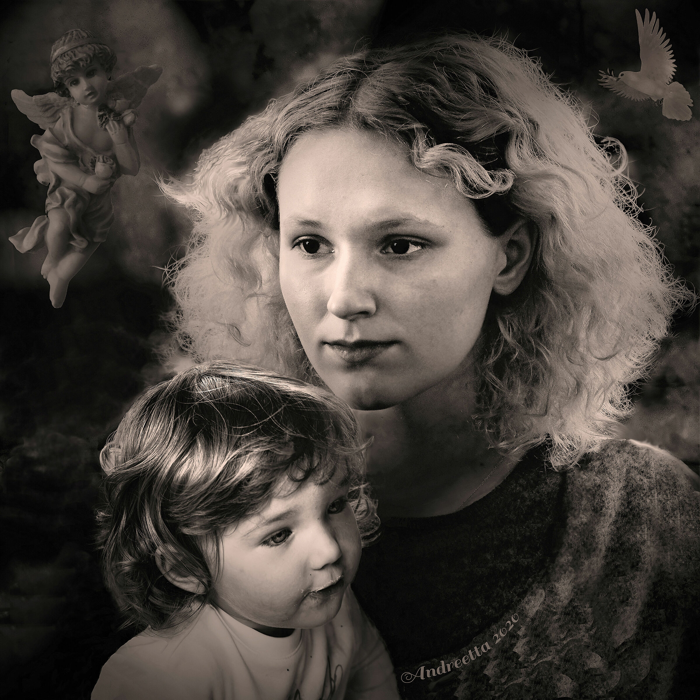 Madonna con bambino nel terzo millennio II bw