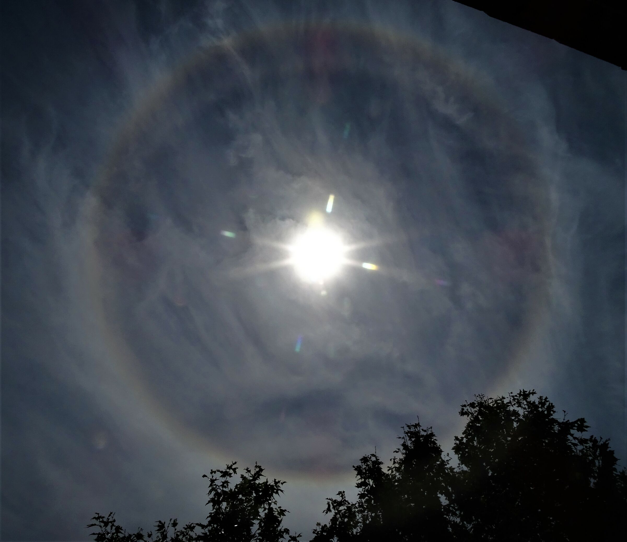 sun and halo around itself.