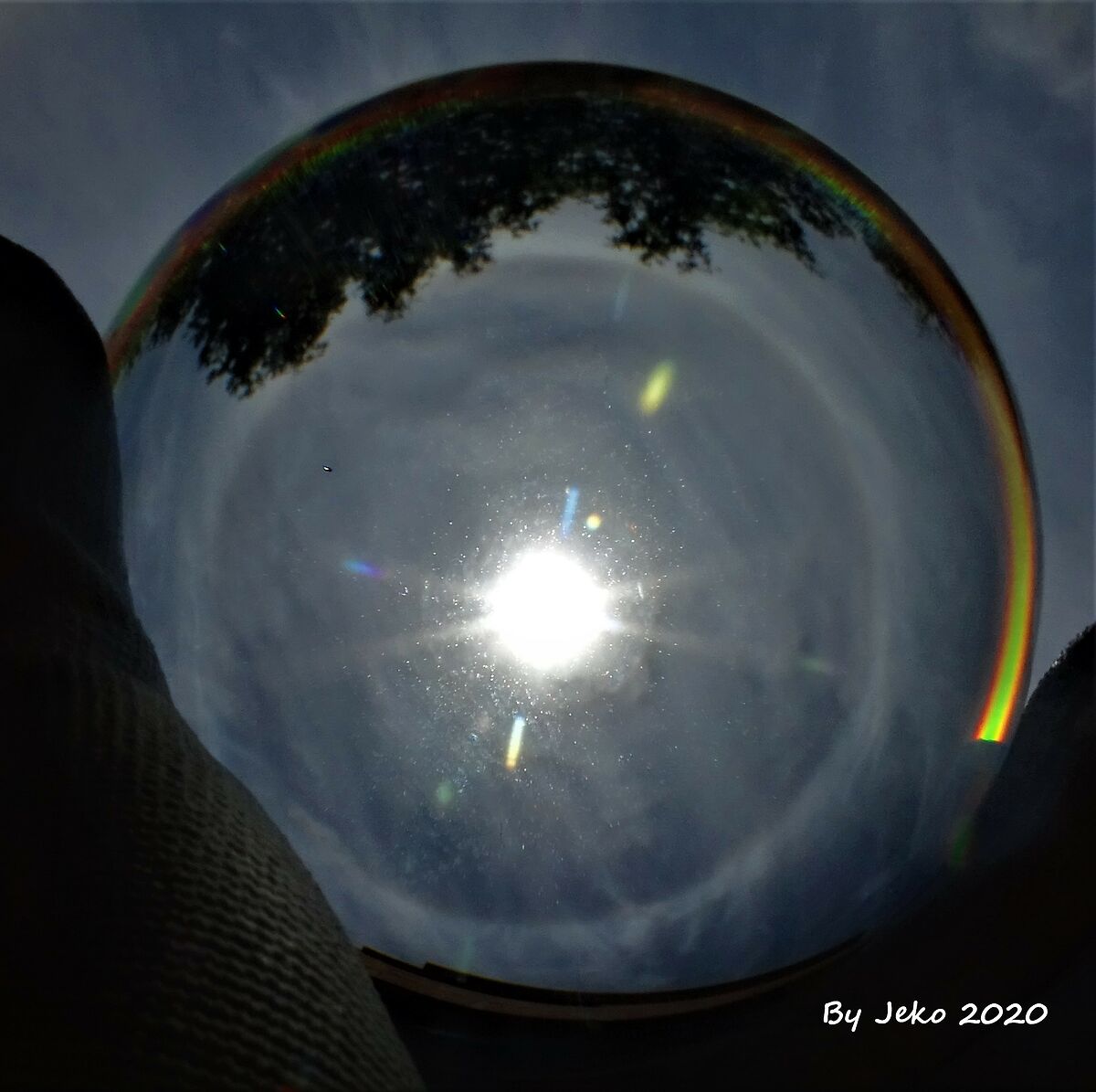 sun-alone around itself inside a crystal ball.