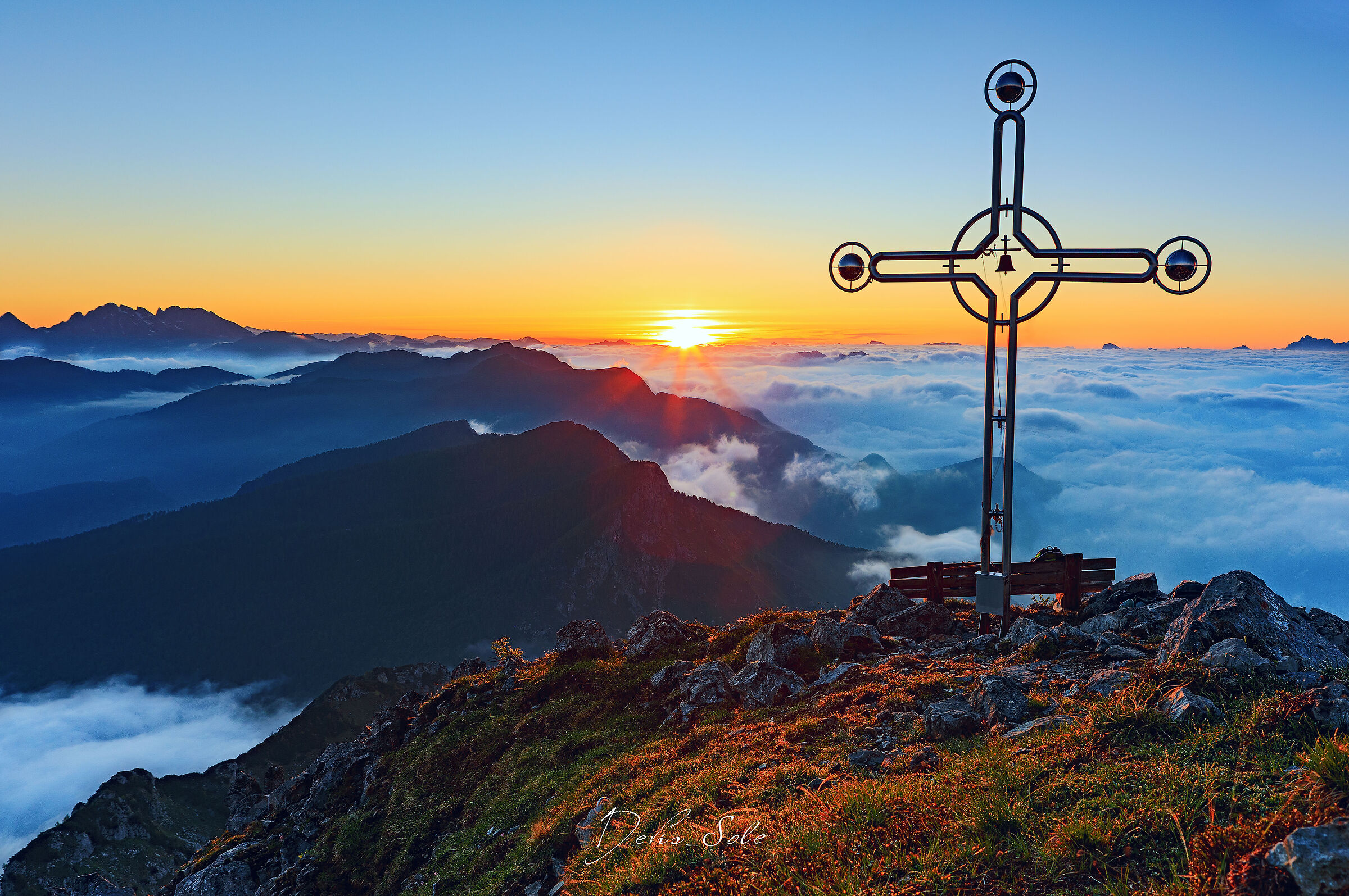 Sunrise over the clouds