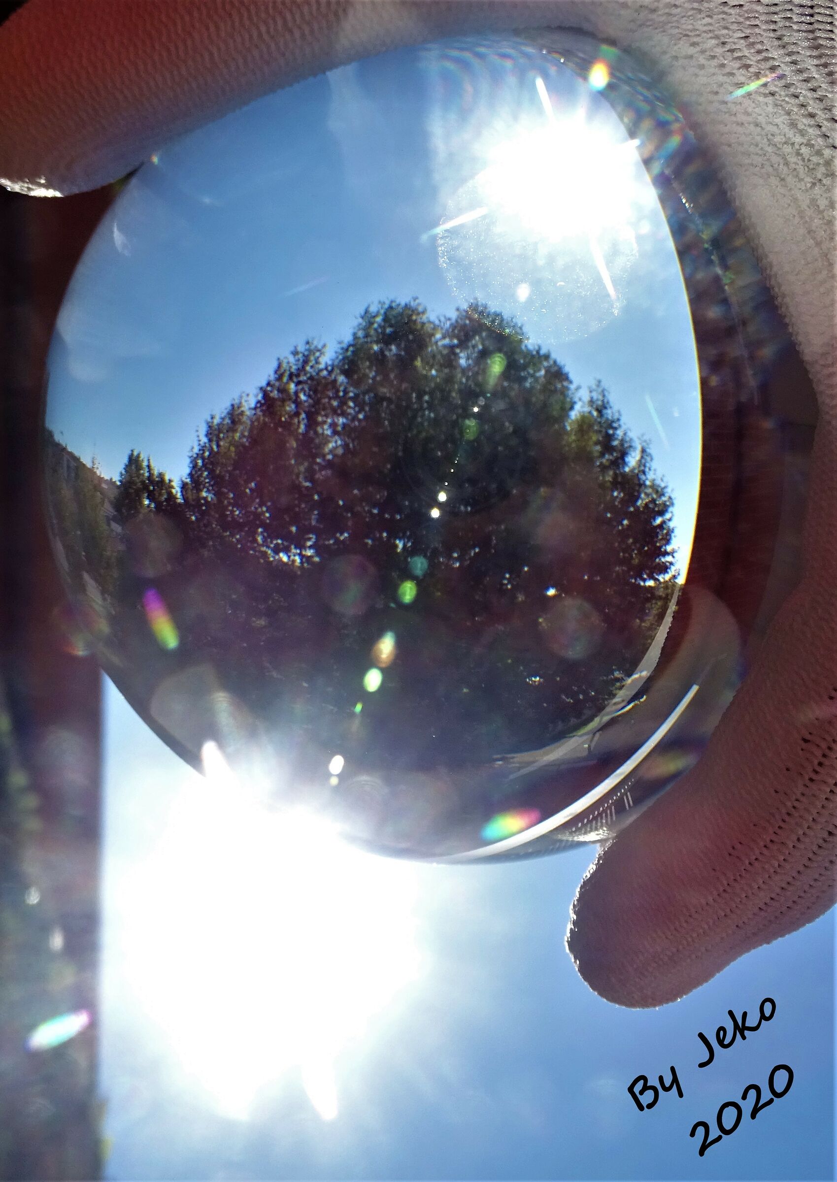 Sun reflected on sphere...