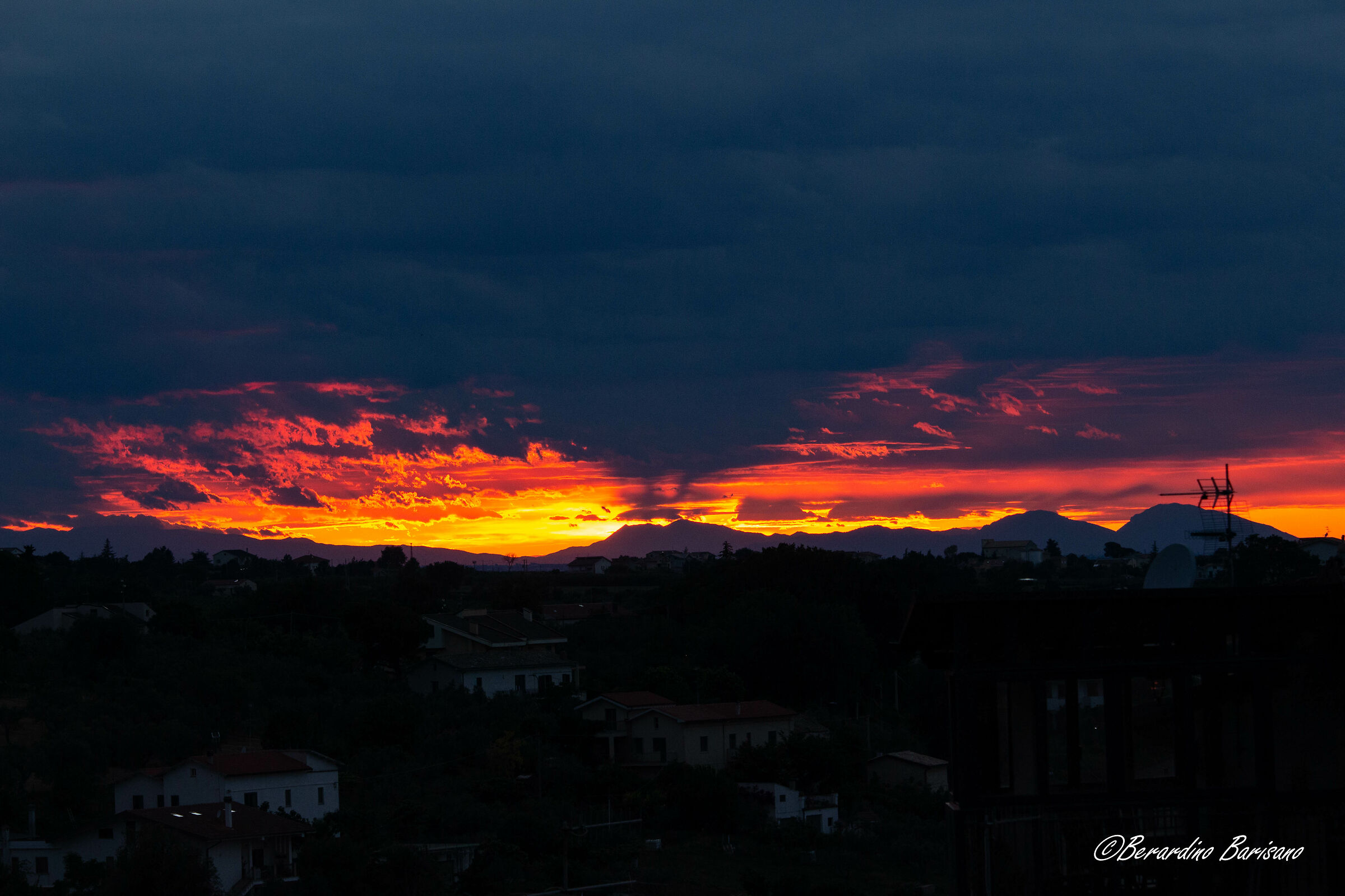 Twin Mountains at Sunset