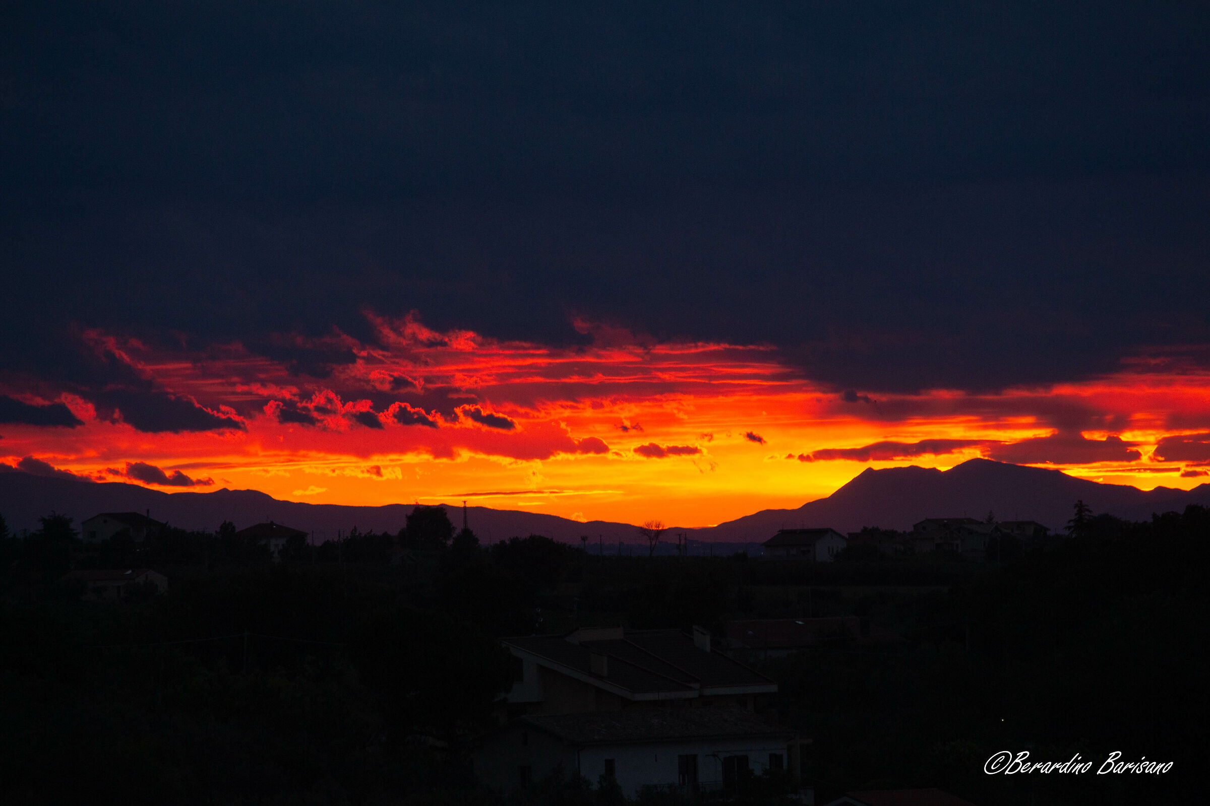 Twin Mountains at Sunset