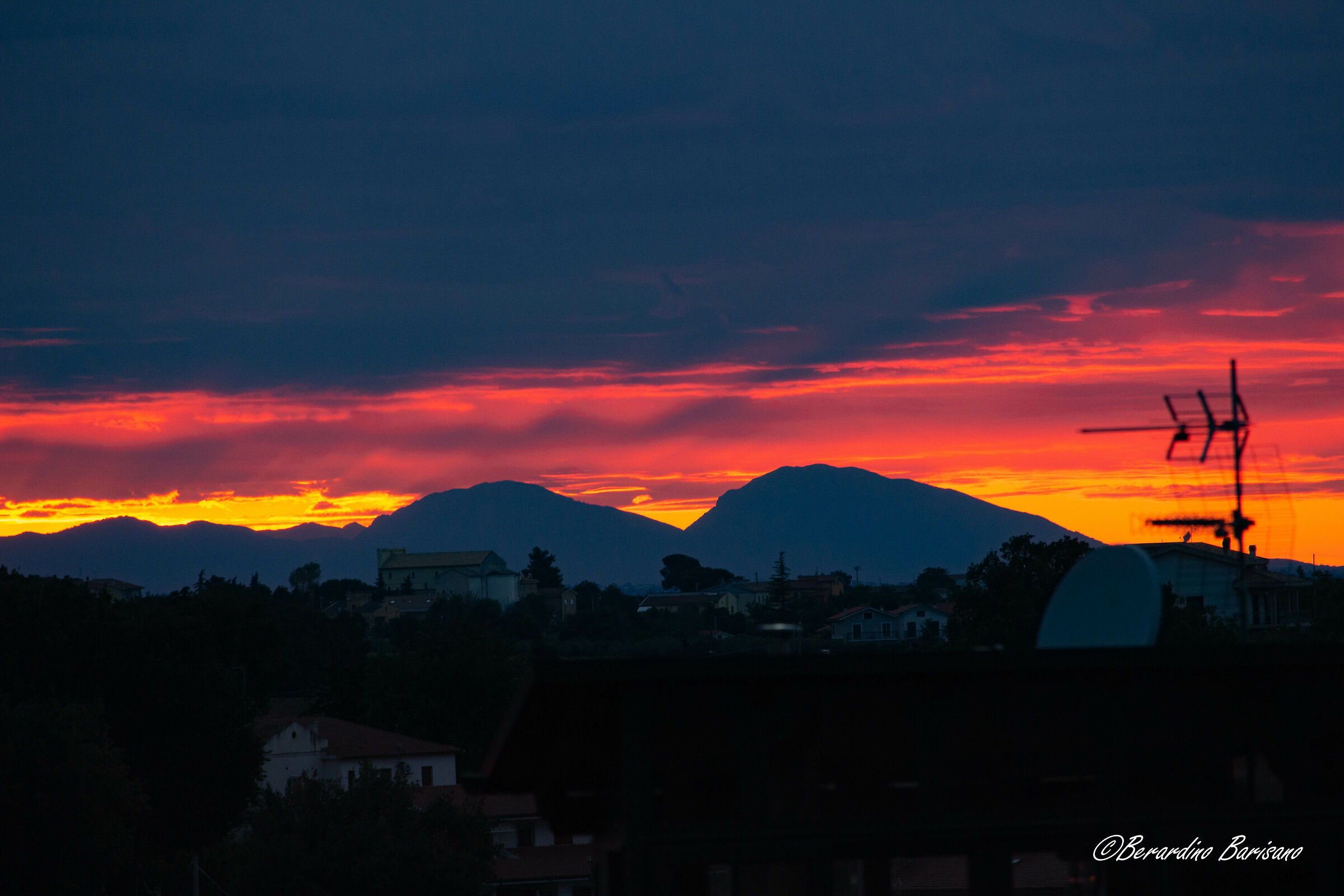 Twin Mountains at Sunset
