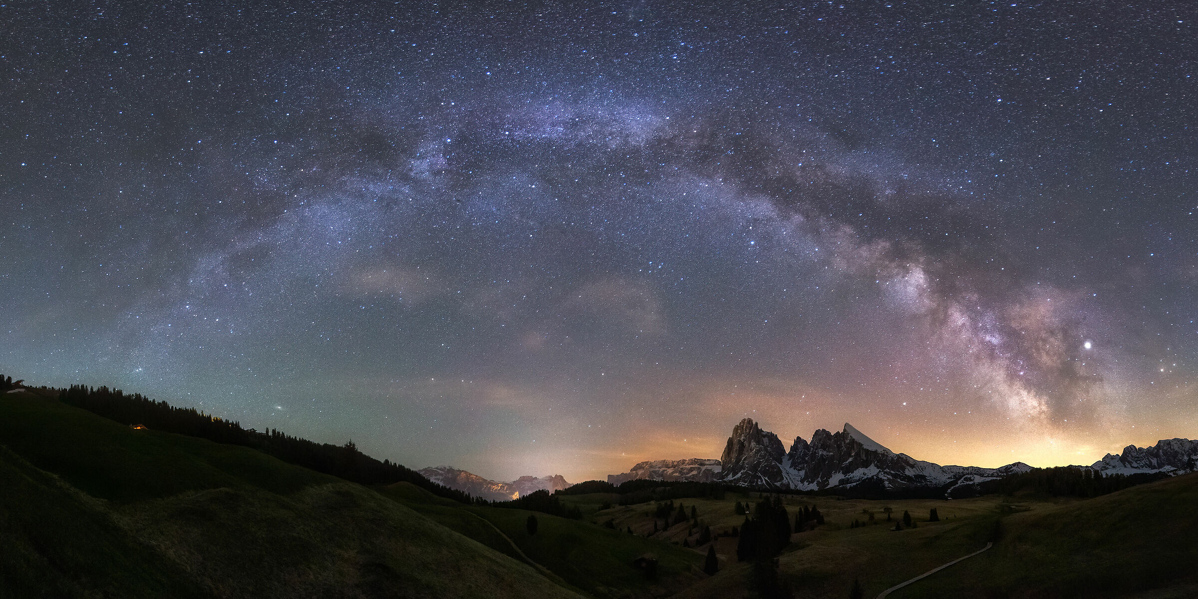 Arch of the Milky Way over the Siusi Alps