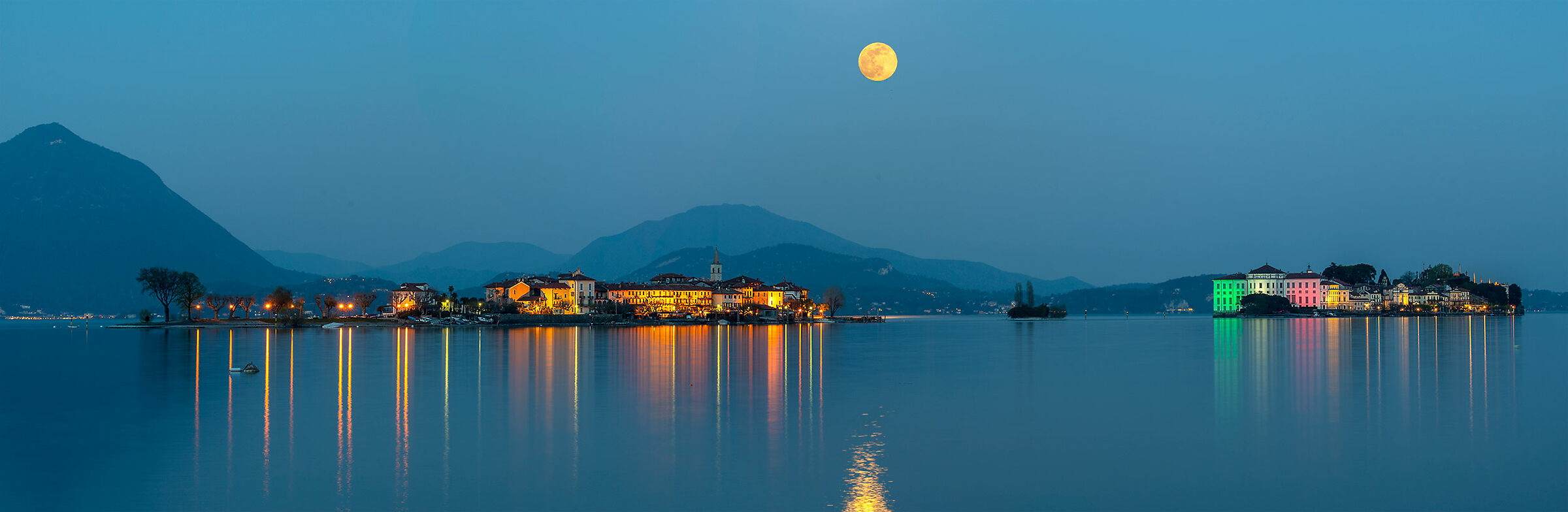 Luna piena al lago Maggiore