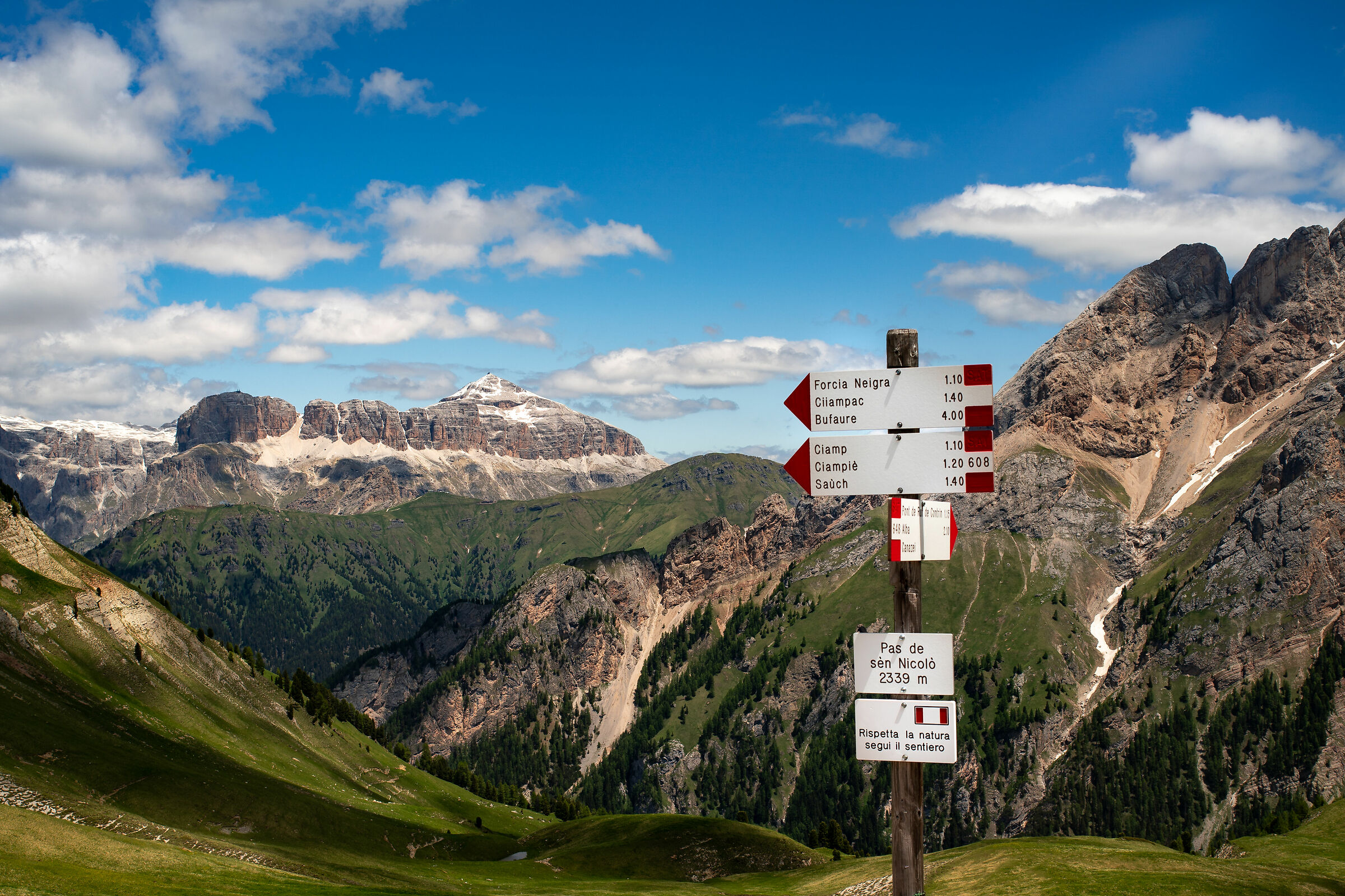 View to the saddle group