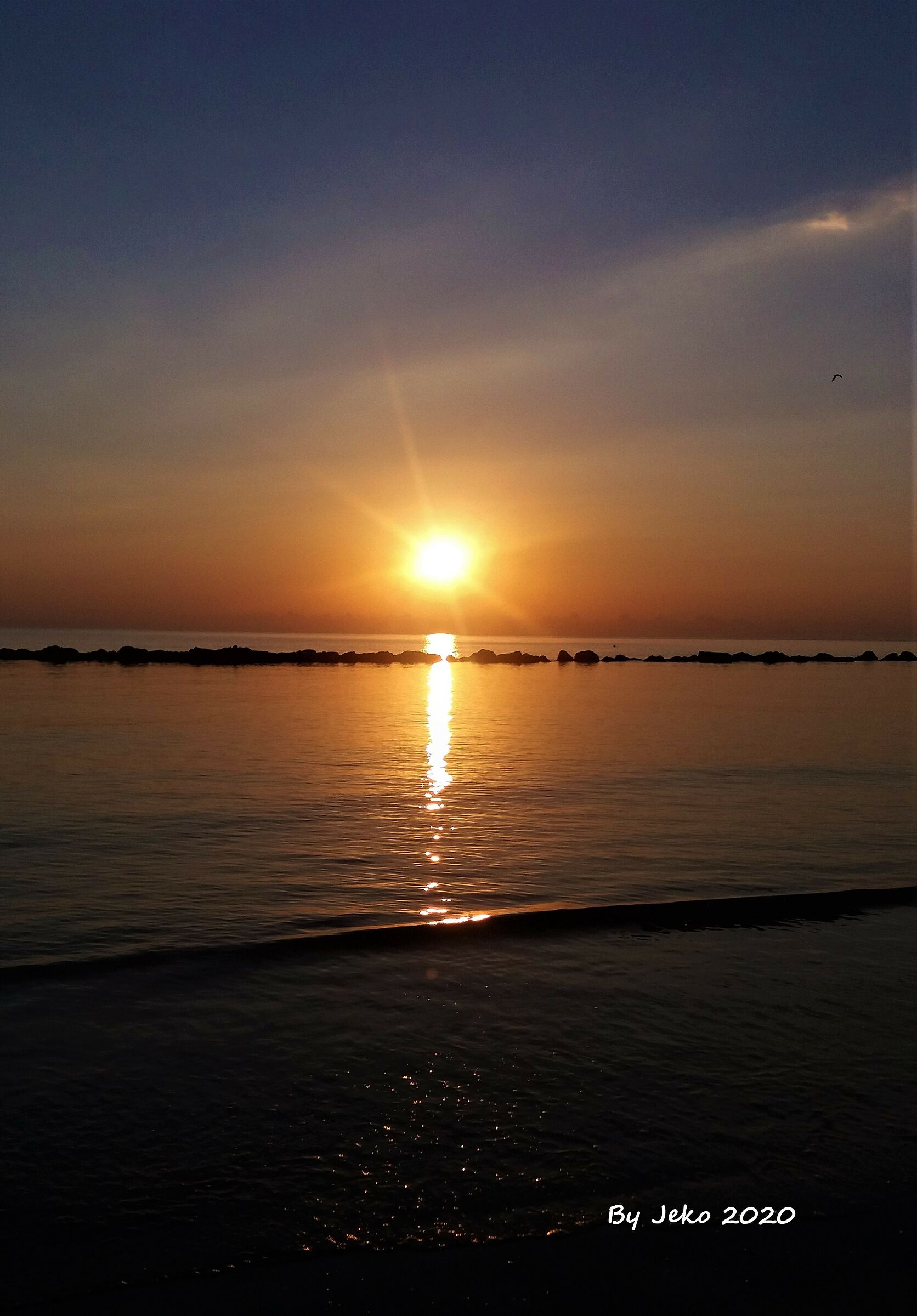 sunrise at the beach.