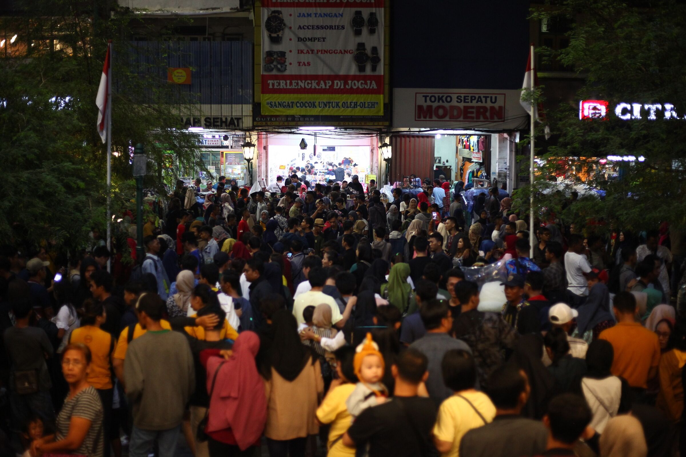Le strade di Yogyakarta alla fine dell'anno