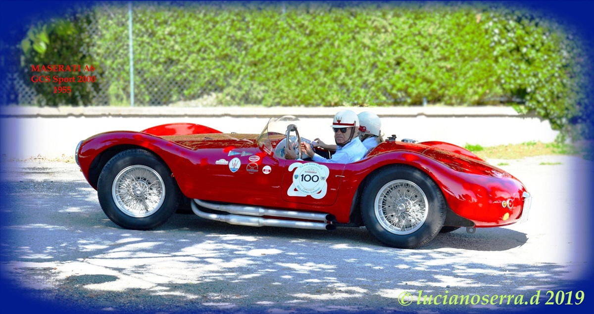 Determined driver on Maserati A6 GCS Sport 2000 - 1955