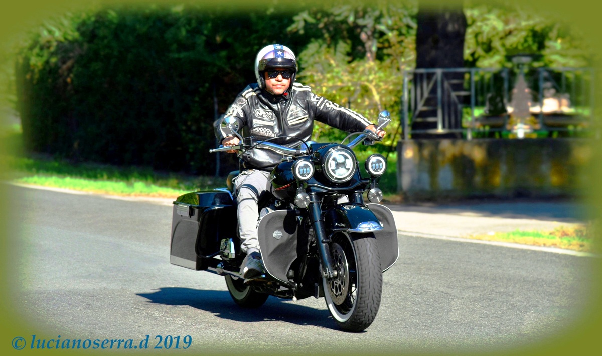 On a trip... with the Harley Davidson...