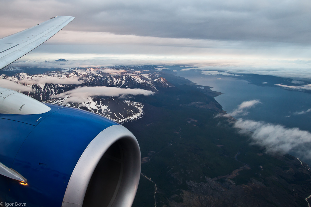 The plane was landing in Ushuaia, Tierra del Fuego