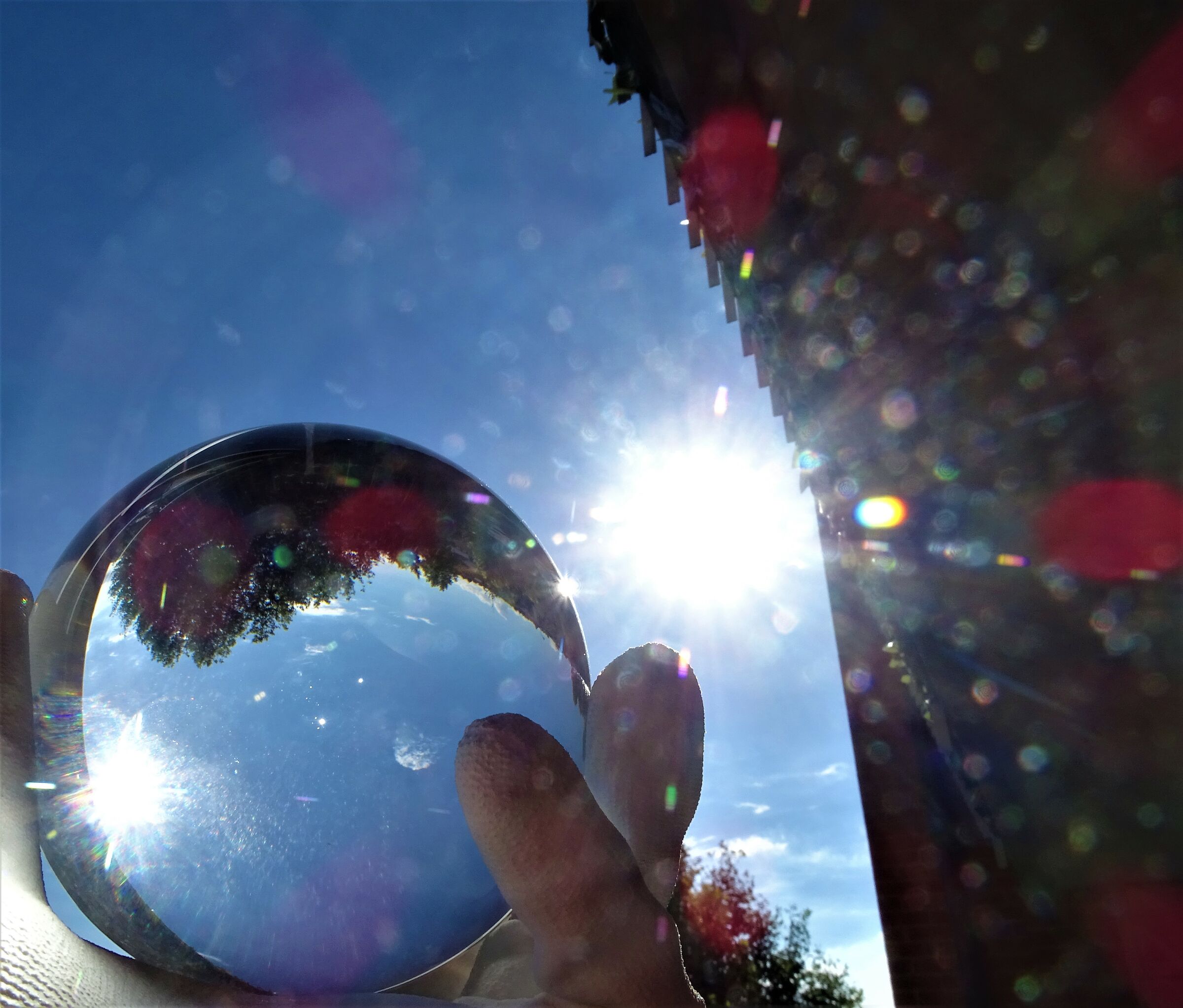 today the sun shines inside. a sphere.