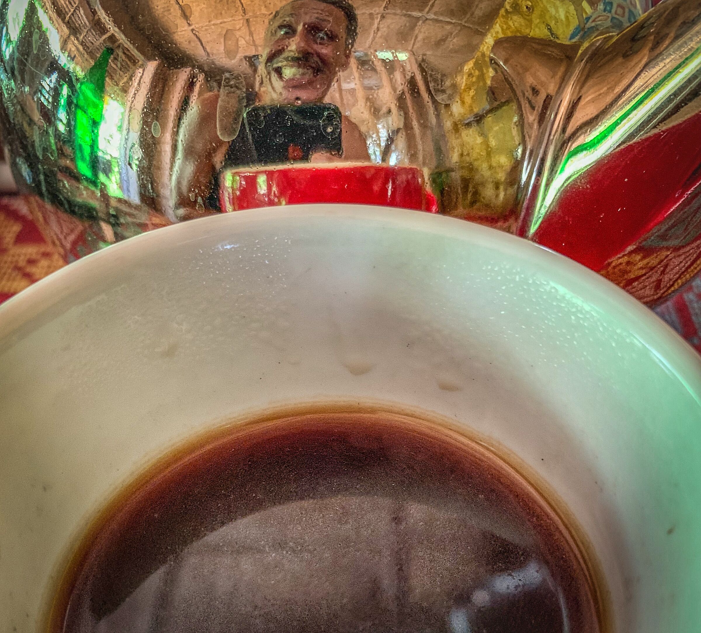 Self portrait and caffè moka